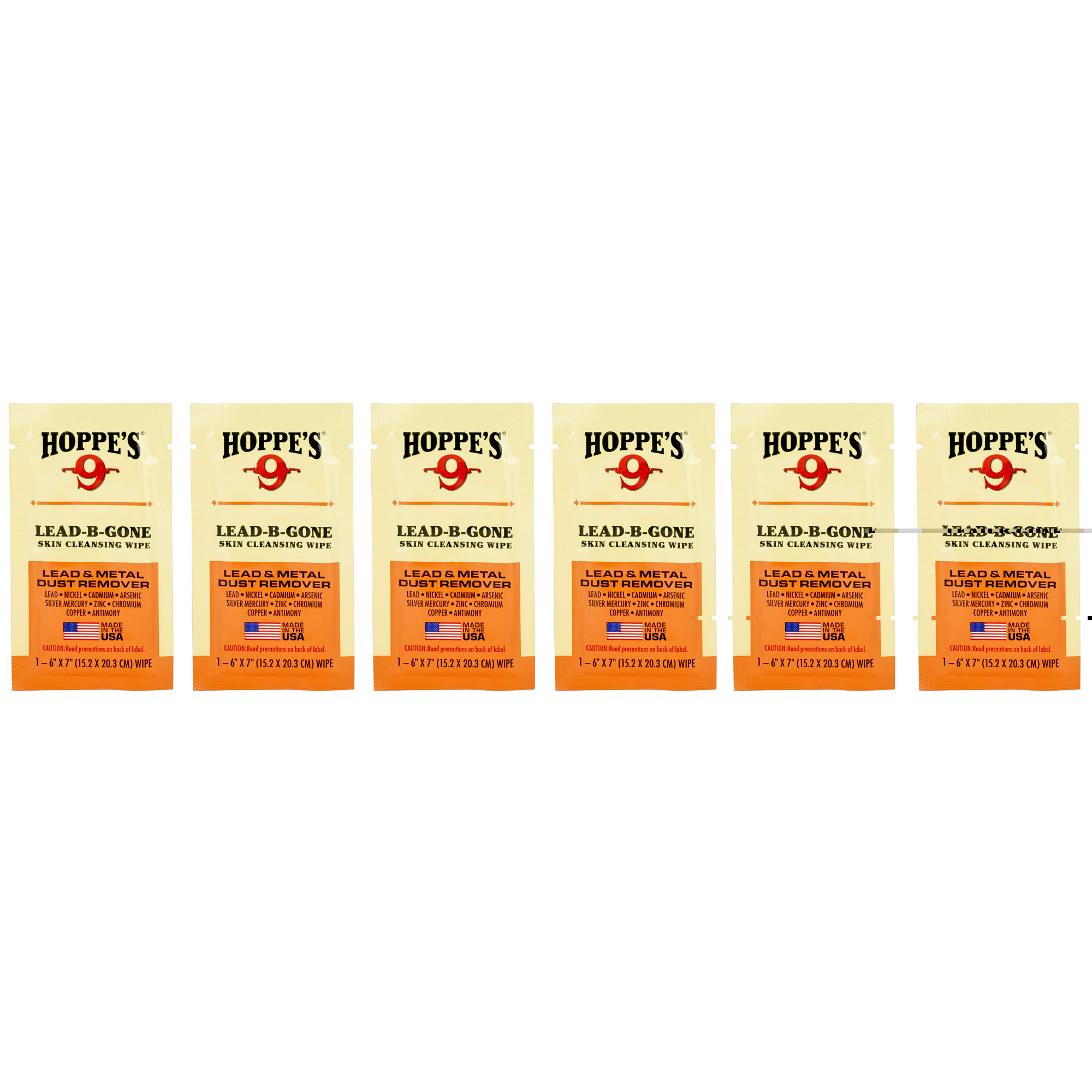 Hoppe's Lead Be Gone, Wipes, 6 Count LBG6