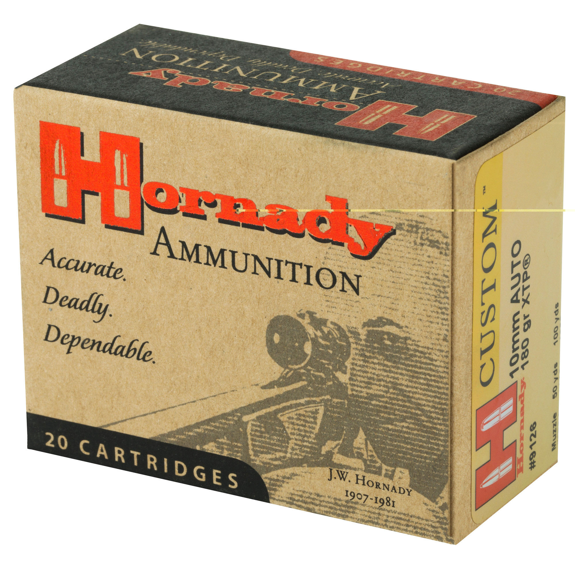 Hornady Custom Ammunition 10mm Auto 180 Grain XTP Jacketed Hollow Point 20RD