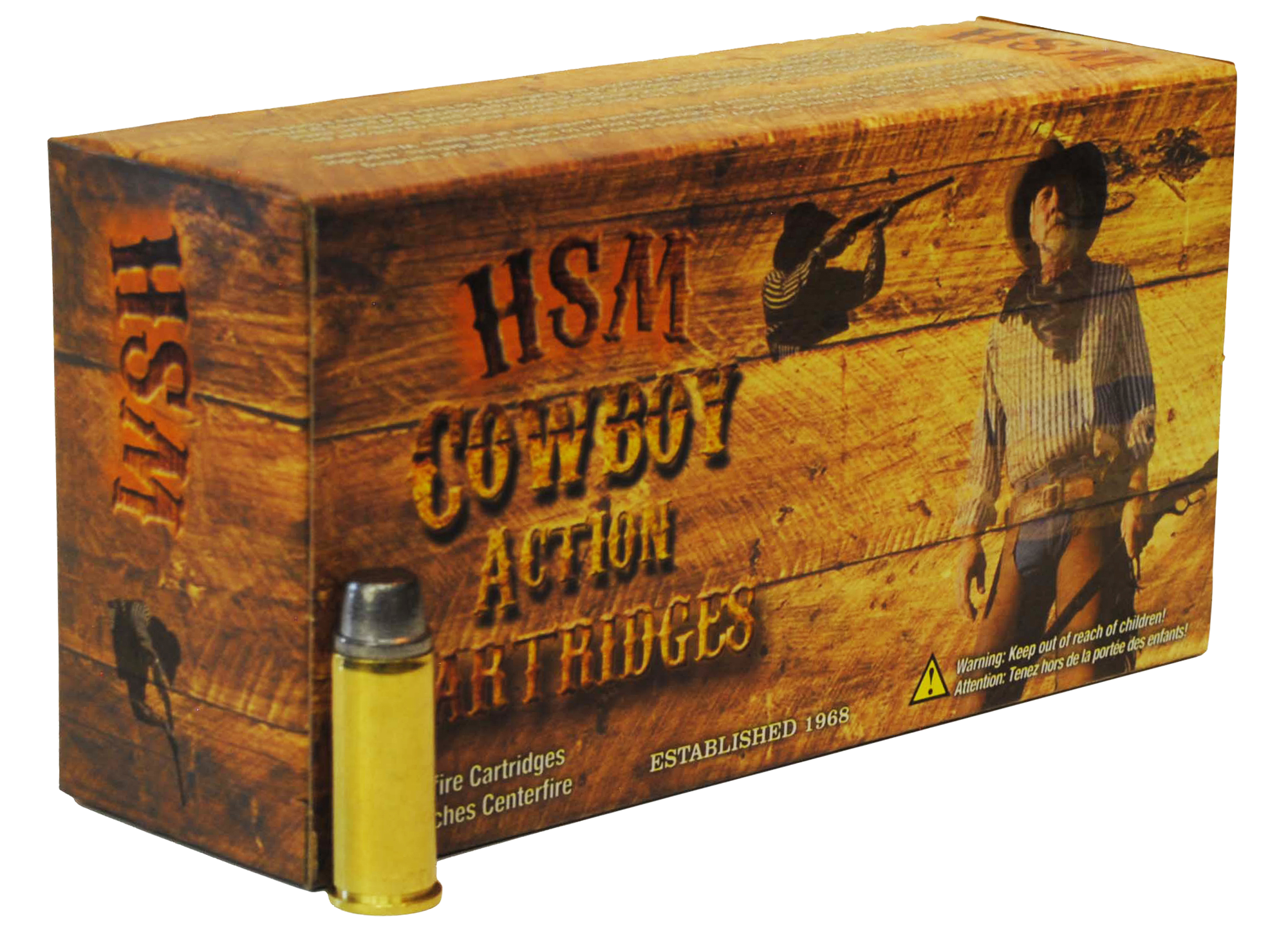 HSM Cowboy Action Ammunition 38 Special Low Velocity 158 Grain Lead Round Nose Flat Point Box of 50
