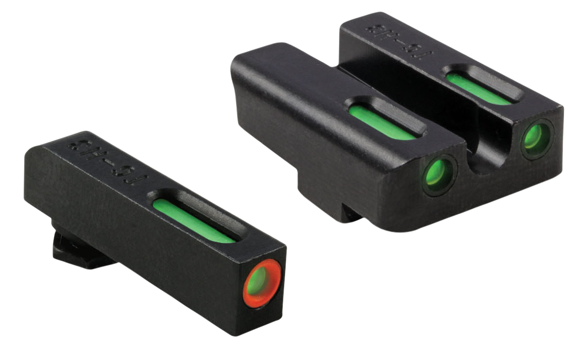 TRUGLO TFX Pro Sight Set Glock 17, 19, 22, 23, 24, 26, 27, 33, 34, 35 Gen 1, 2, 3, 4, 5 Tritium / Fiber Optic Green with Orange Front Dot Outline