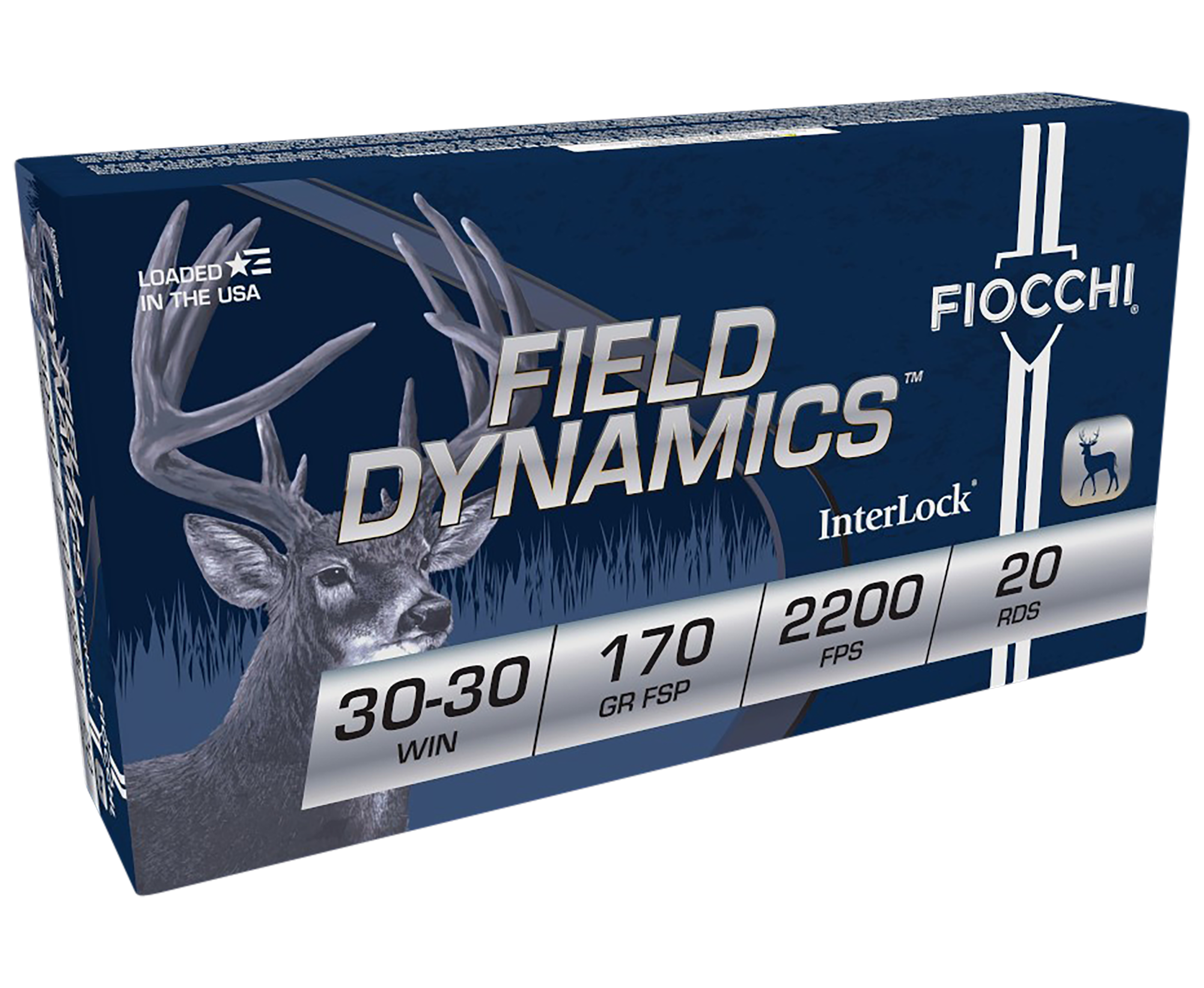 Fiocchi 3030C Field Dynamics InterLock 30-30 Win 170 gr Flat Soft Point (FSP) 20 Per Box/ 10 Cs