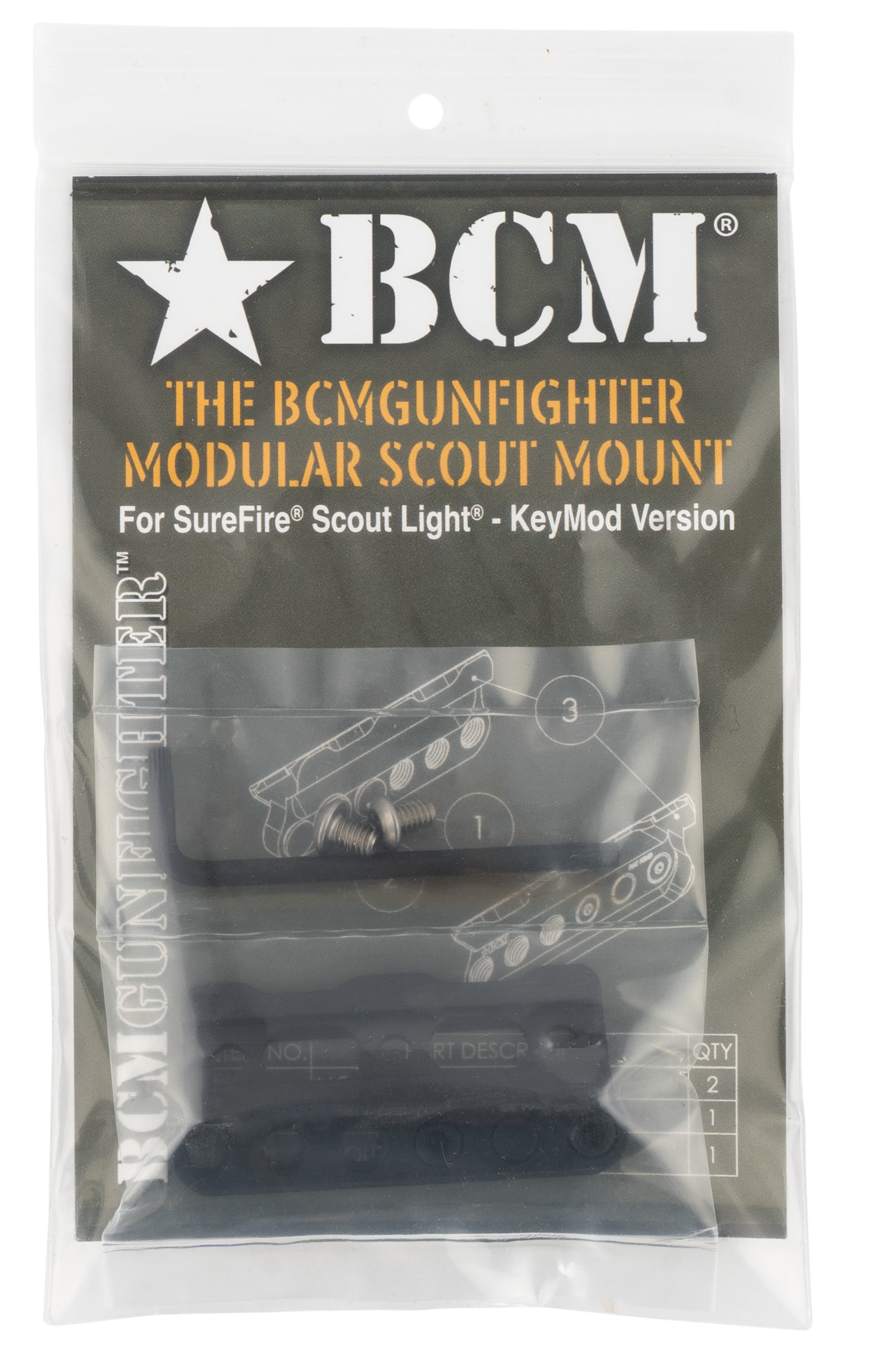 BCM SLMKM Modular Scout Light MountKeymod Black Aluminum