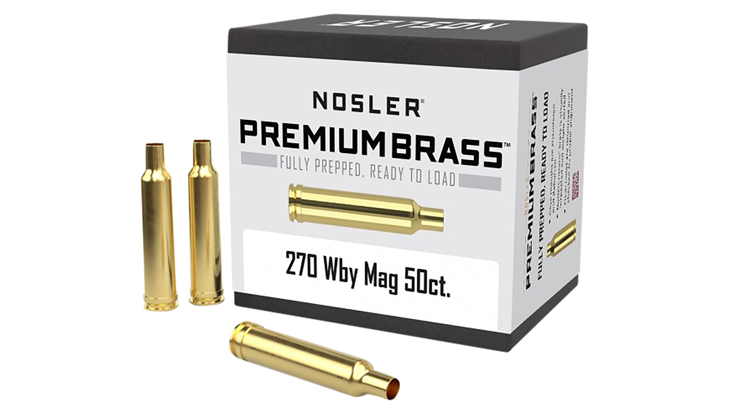 Nosler Custom Brass 270 Weatherby Magnum Box of 50