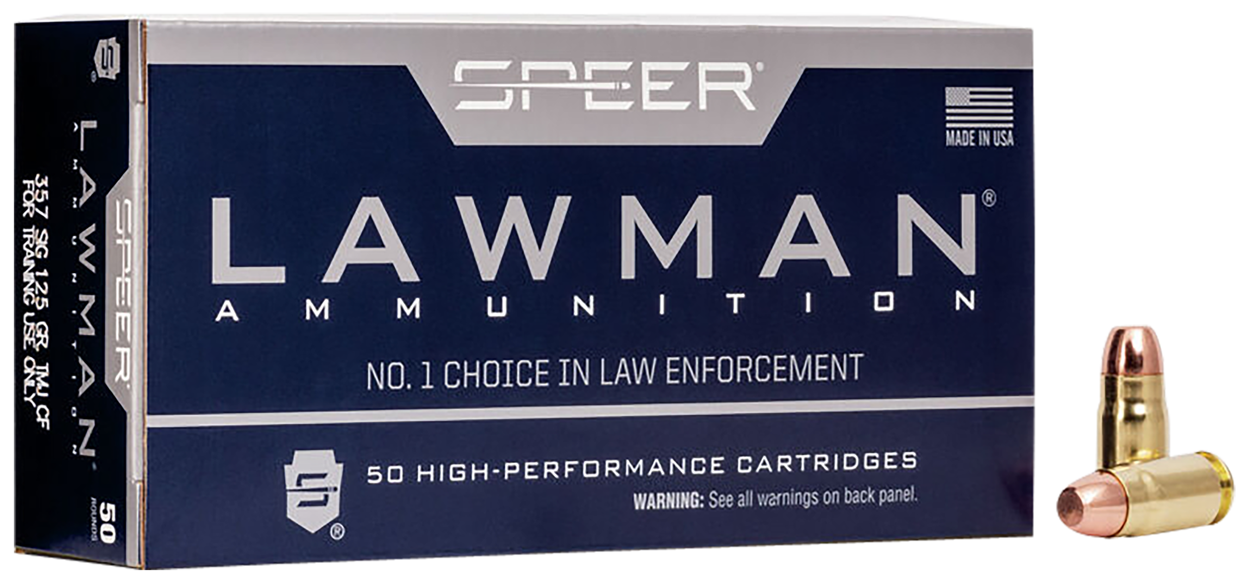Speer 54232 Lawman Training Clean-Fire 357 Sig 125 gr 1350 fps Total Metal Jacket Flat Nose (TMJFN) 50 Bx/20 Cs