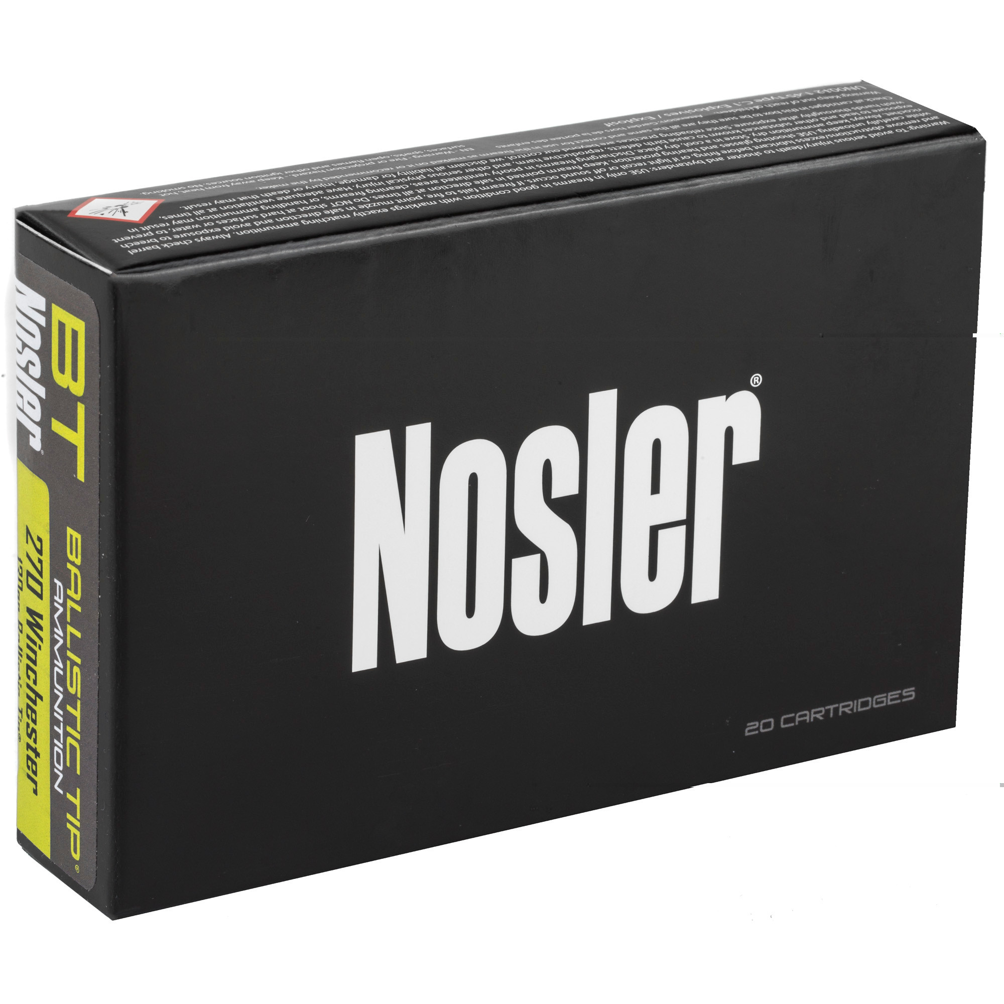 Nosler BT Ammunition 270 Winchester 130 Grain Ballistic Tip 20RD
