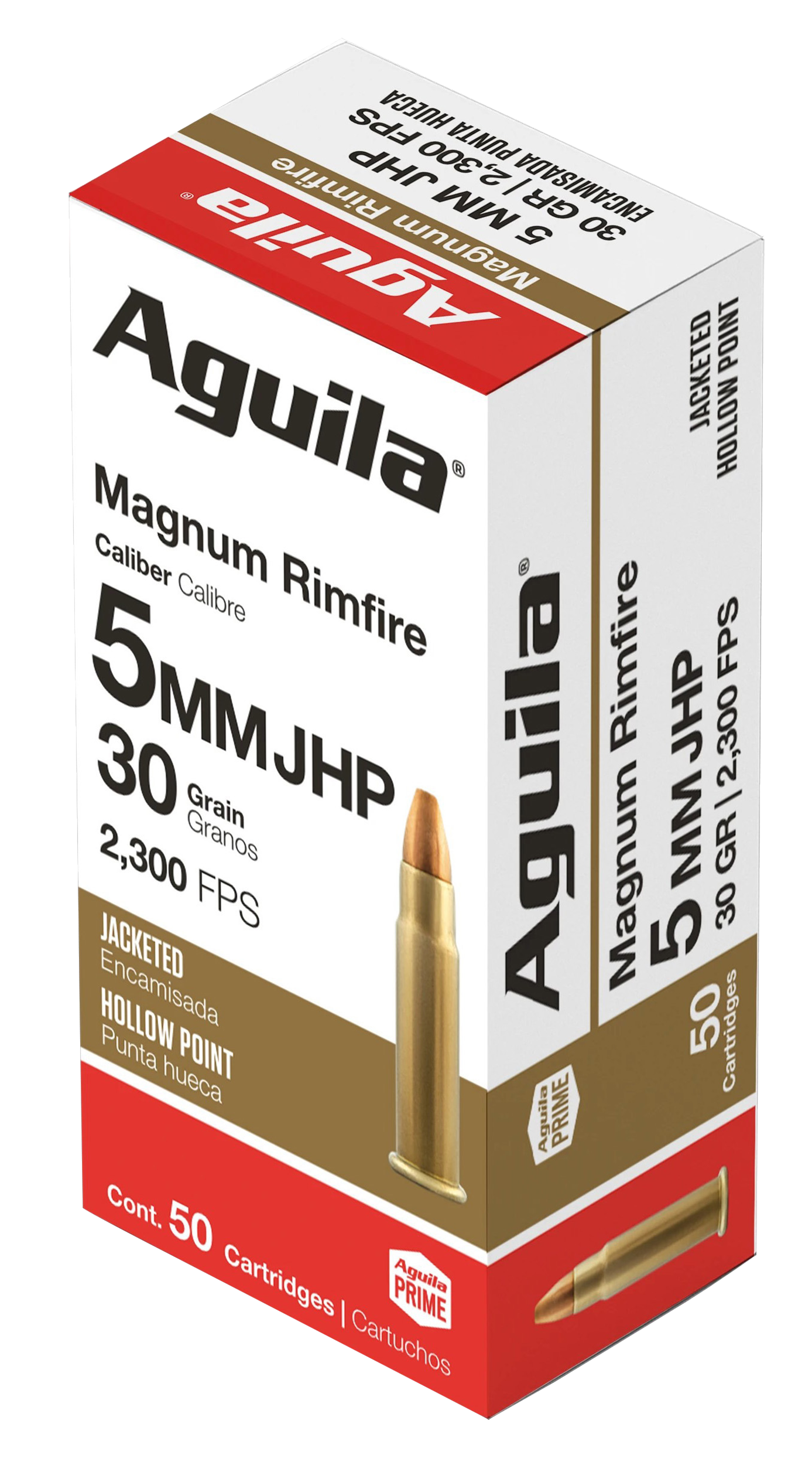 Aguila Varmint Ammunition 5mm Remington Magnum 30 Grain Jacketed Hollow Point Box of 50