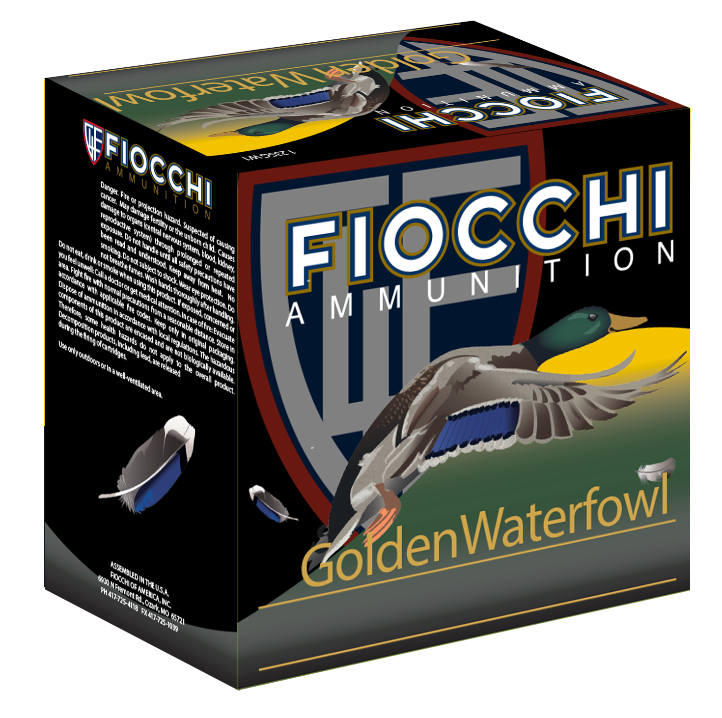 Fiocchi 123SGW4 Golden Waterfowl Waterfowl 12 Gauge 3" 1 1/4 oz 4 Shot 25 Per Box/ 10 Cs