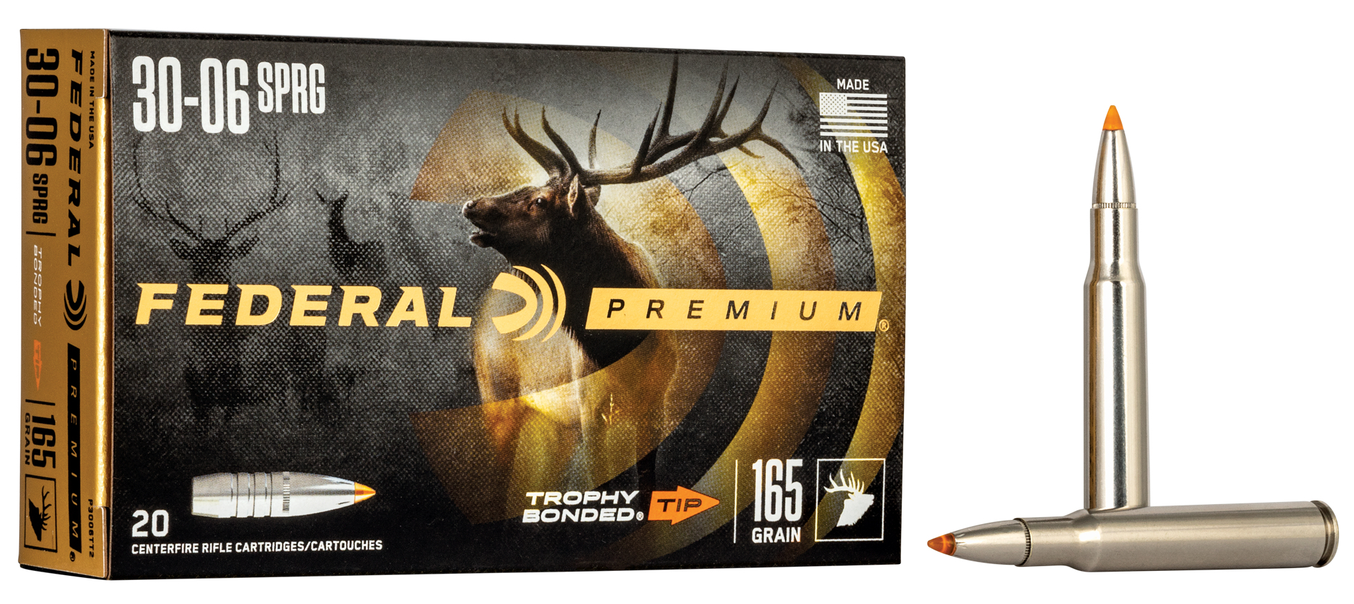 Federal Premium Ammunition 30-06 Springfield 165 Grain Trophy Bonded Tip 20RD