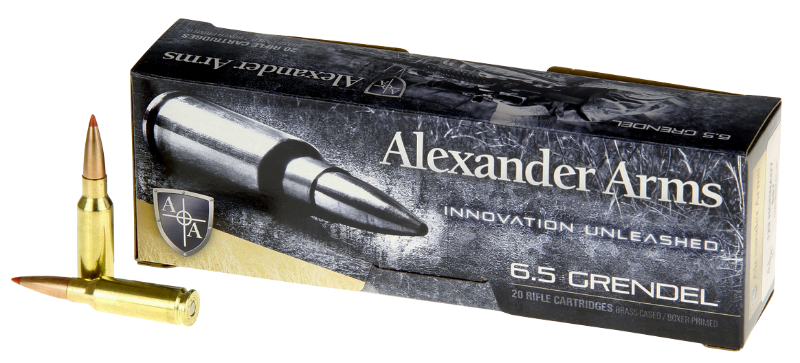 Alexander Arms AG129SSTBX SST Hunting 6.5 Grendel 129 gr Hornady Super Shot Ballistic Tip 20 Per Box/ 10 Cs