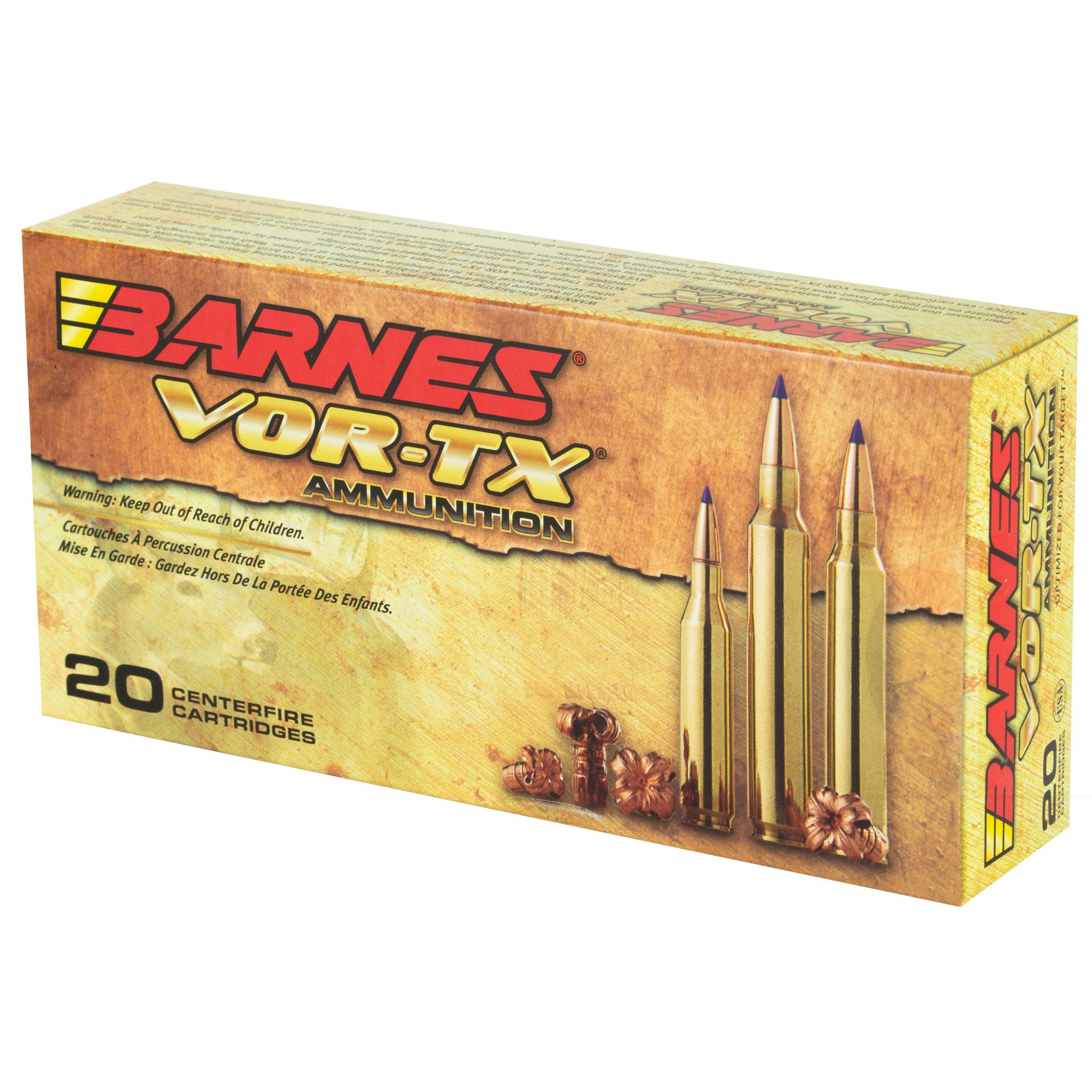 Barnes VOR-TX Ammunition 300 Winchester Short Magnum (WSM) 165 Grain TTSX Polymer Tipped Spitzer Boat Tail Lead-Free 20RD