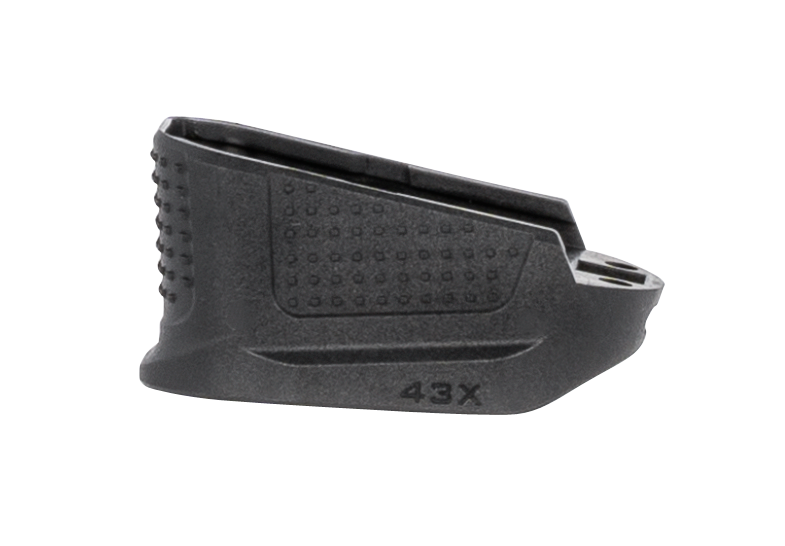 Strike Industries EMPG43XBK Enhanced Magazine Platemade of Polymer with Black Finish & Extra Gripping Surface for Glock 43X Magazines (Adds 2rds)