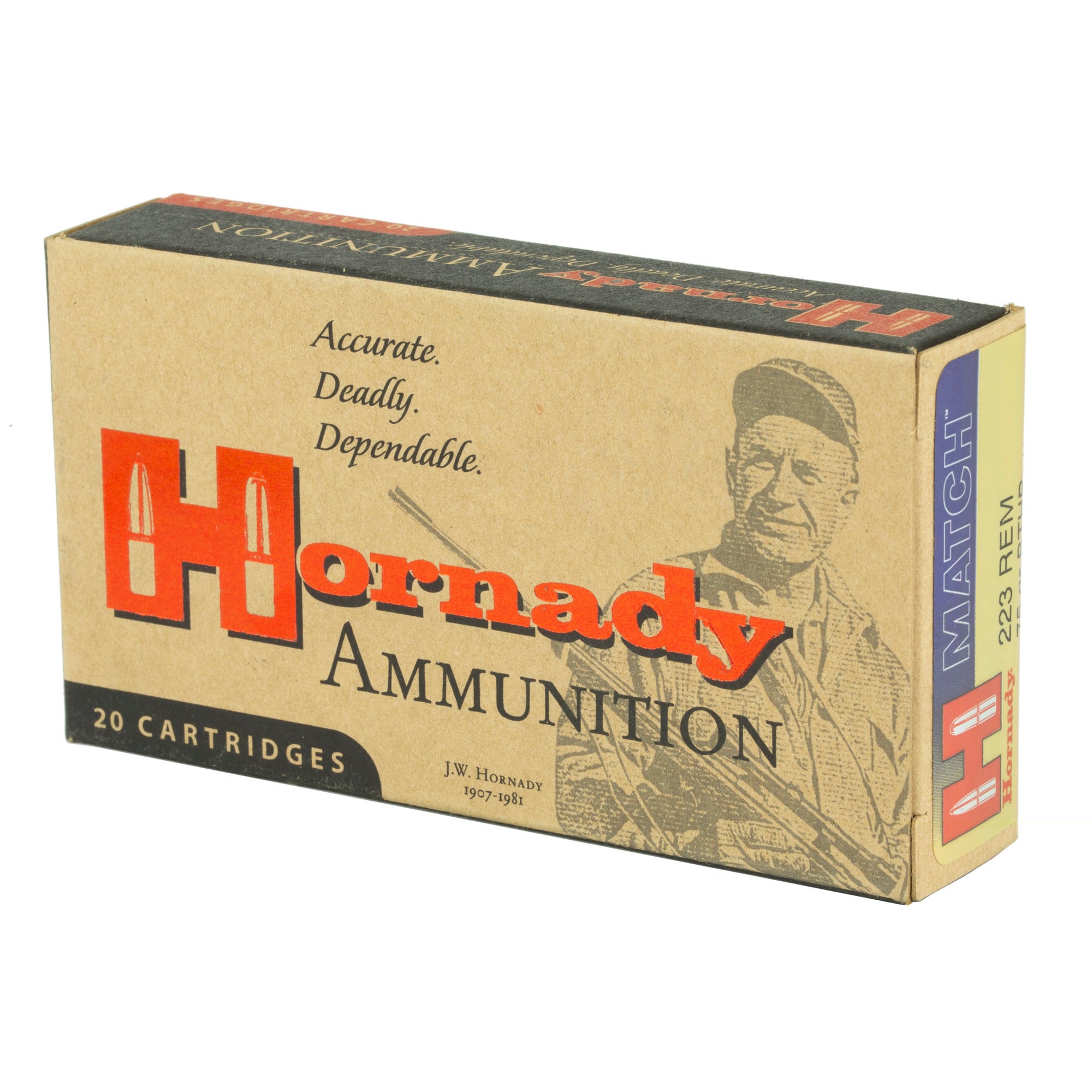 Hornady Match Ammunition 223 Remington 75 Grain Hollow Point Boat Tail 20RD