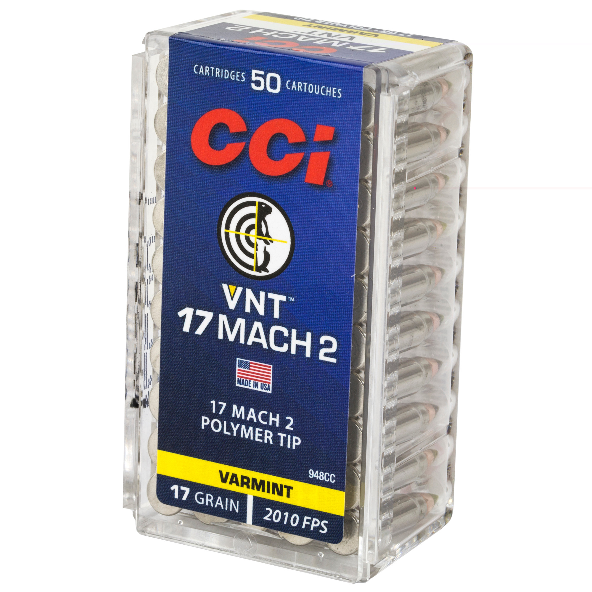 CCI Varmint Ammunition 17 Hornady Mach 2 (HM2) 17 Grain Speer VNT Box of 50
