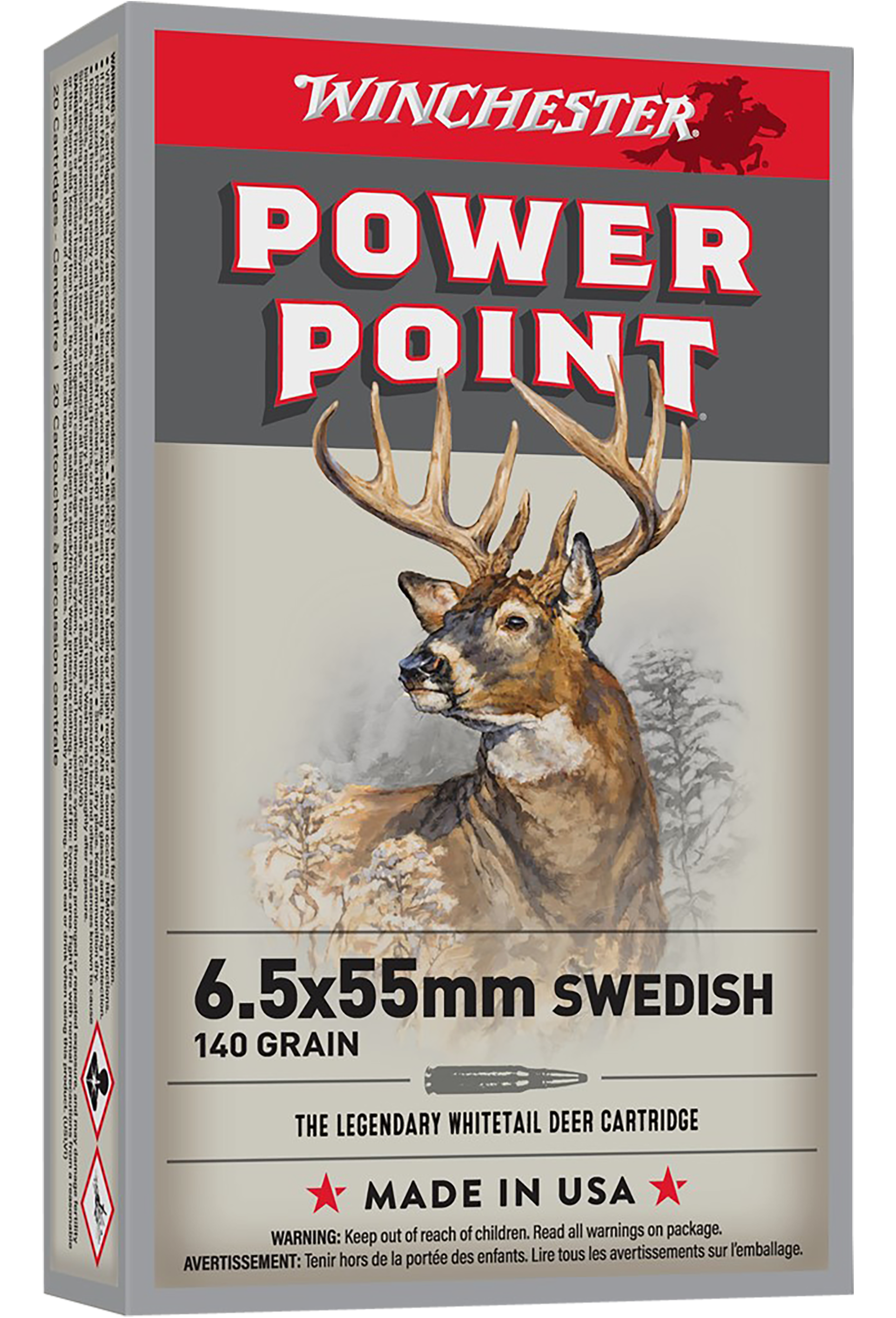Winchester Ammo X6555 Super X6.5x55 Swedish 140 gr 2550 fps Power-Point (PP) 20 Bx/10 Cs