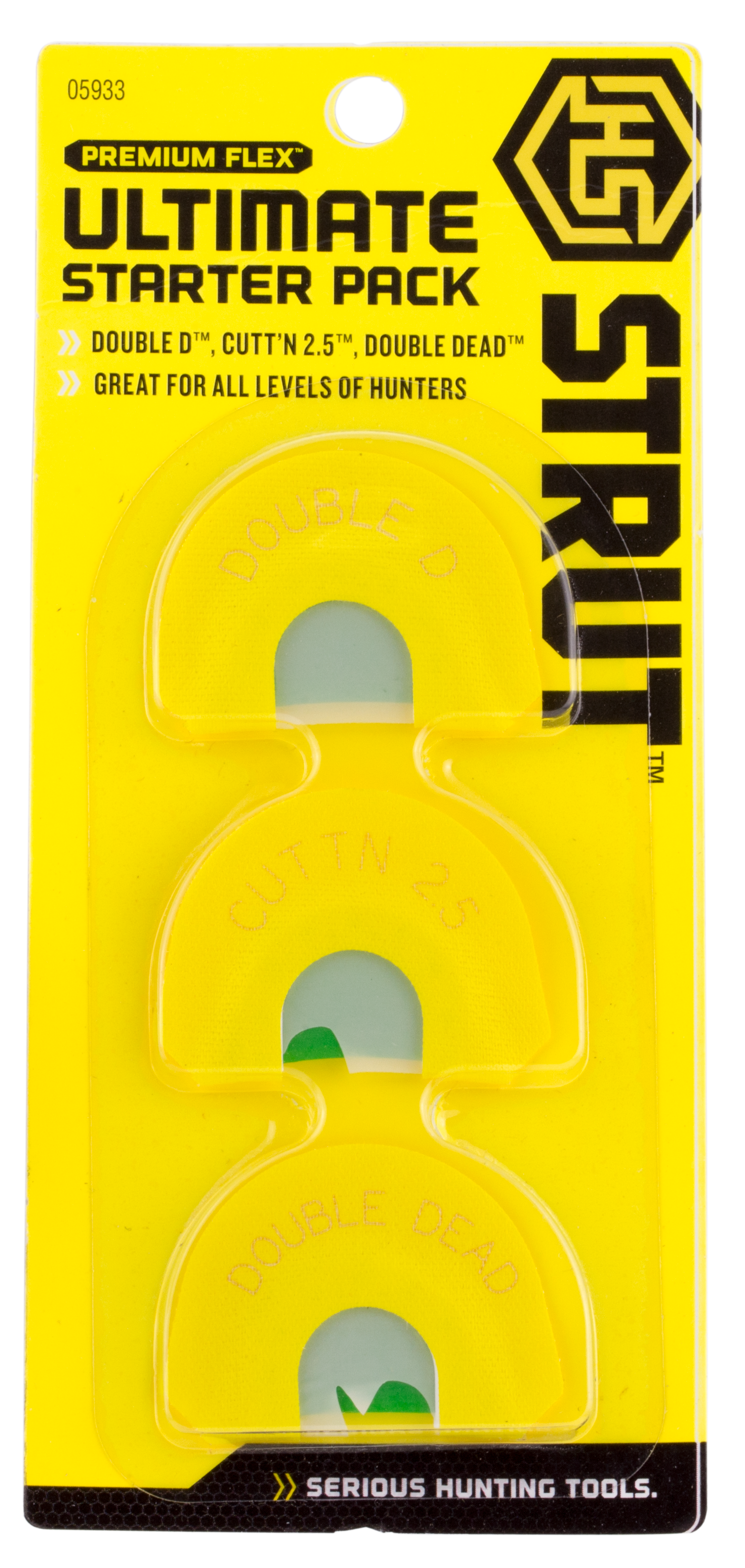 HS Strut 05933 Ultimate Starter PackDiaphragm Call Attracts Turkeys Yellow 3 Per Pkg
