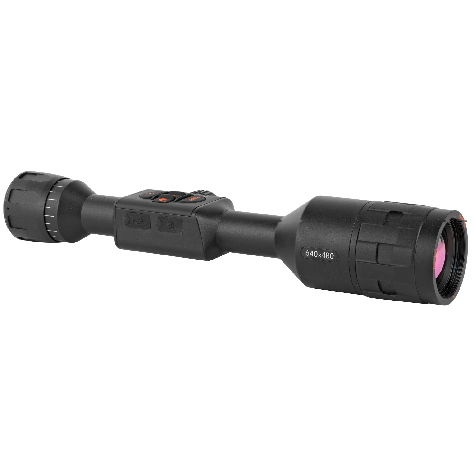 ATN TIWST4643A Thor 4 640 Thermal Rifle Scope Black Anodized 2.5-25x Multi Reticle 640x480 Resolution Features Rangefinder