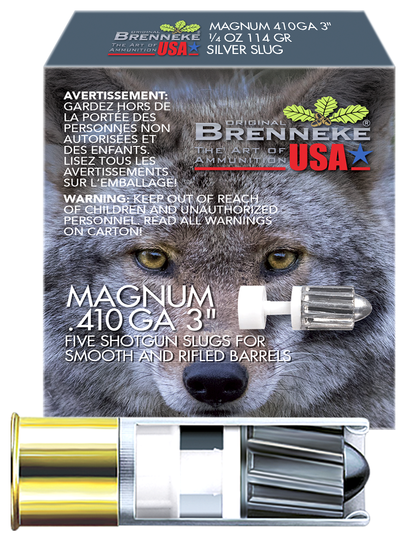 Brenneke SL4103M Magnum Hunting 410 Gauge 3" 1/4 oz Slug Shot 5 Per Box/ 90 Cs