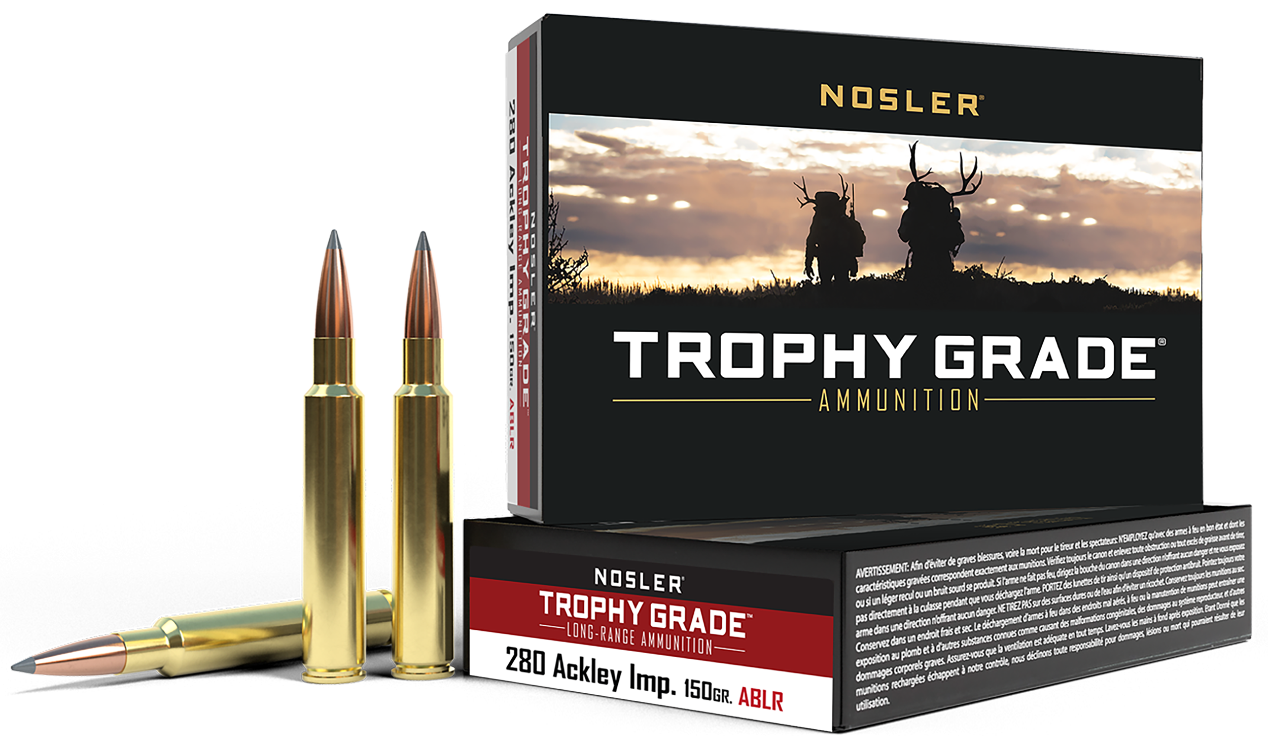 Nosler Trophy Grade Ammunition 280 Ackley Improved 150 Grain AccuBond Long Range 20RD
