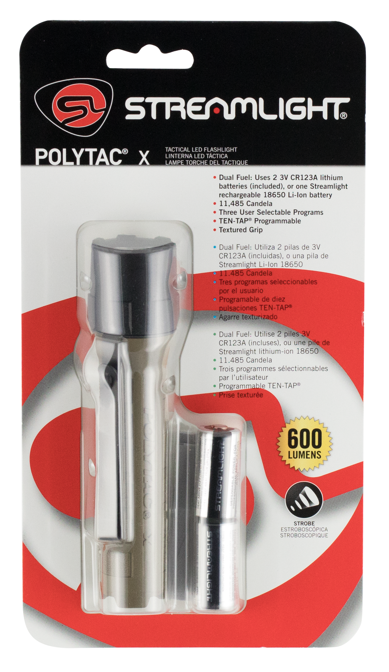 Streamlight 88602 PolyTac XCoyote Polymer White LED 35/260/600 Lumens 205 Meters Range
