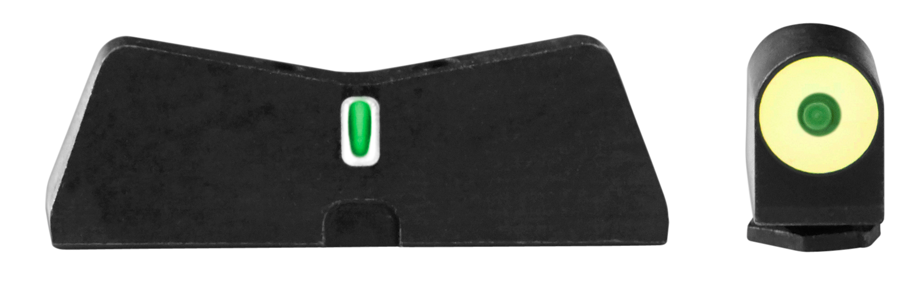XS Sights GL0010S5Y DXT2 Big Dot Night Sights fits GlockBlack | Green Tritium Yellow Outline Front Sight Green Tritium White Outline Bar Rear Sight