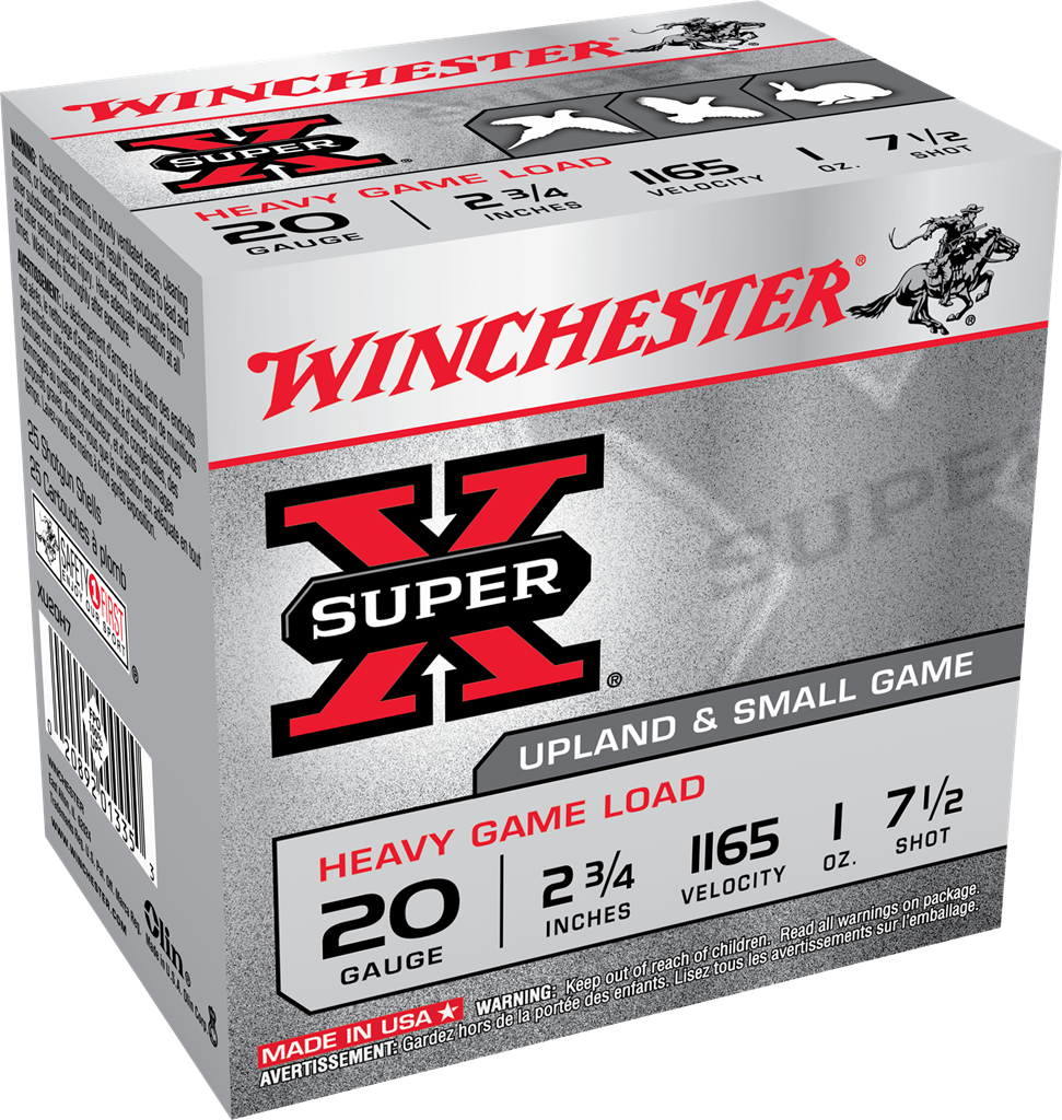 Winchester Ammo XU20H7 Super X Heavy Game Load 20 Gauge 2.75" 1 oz 1165 fps 7.5 Shot 25ea
