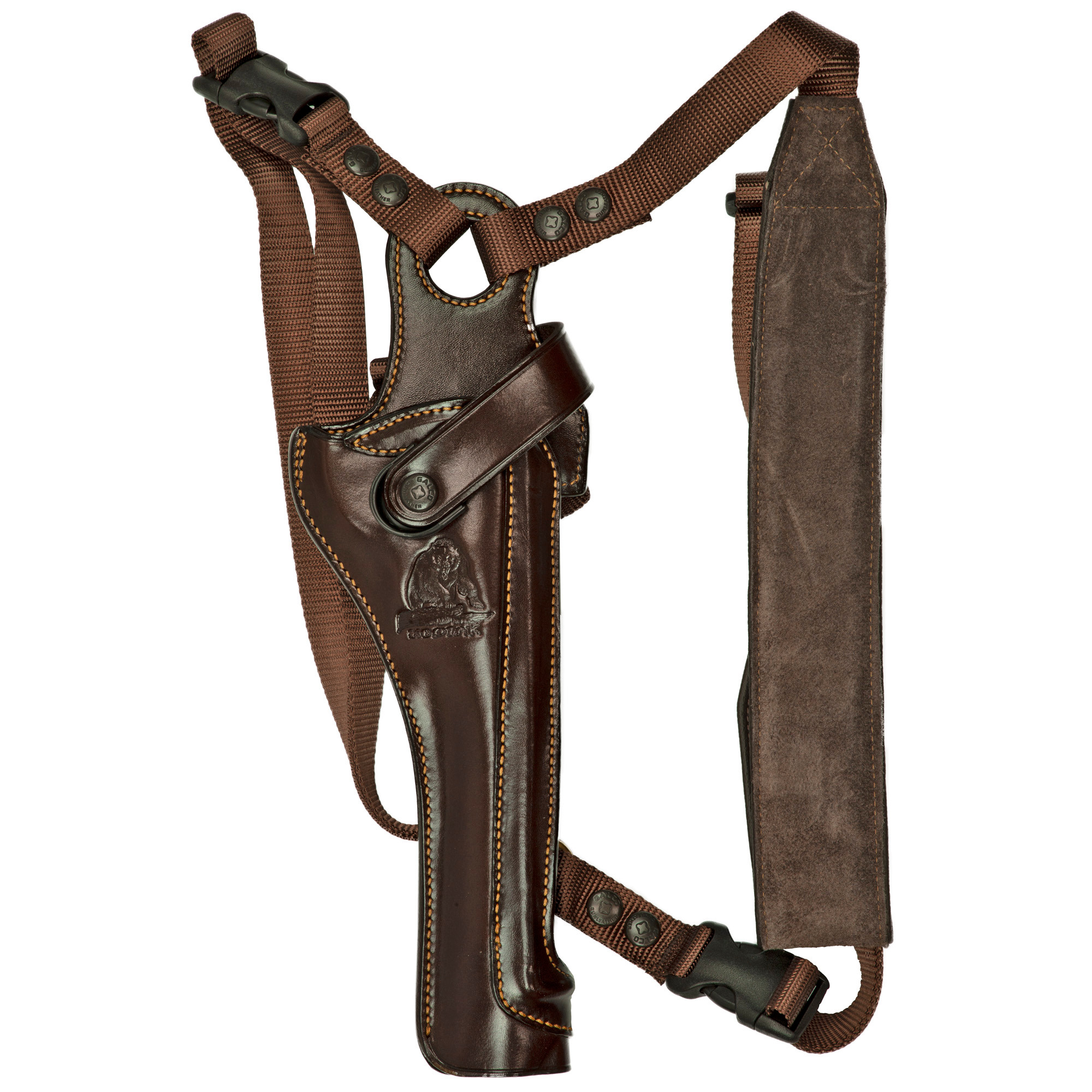 Galco KH130H Kodiak Hunter Chest Holster Havana Brown Leather Shoulder/Torso Strap Fits S&W N Frame Fits Ruger Blackhawk 7.50" Right Hand
