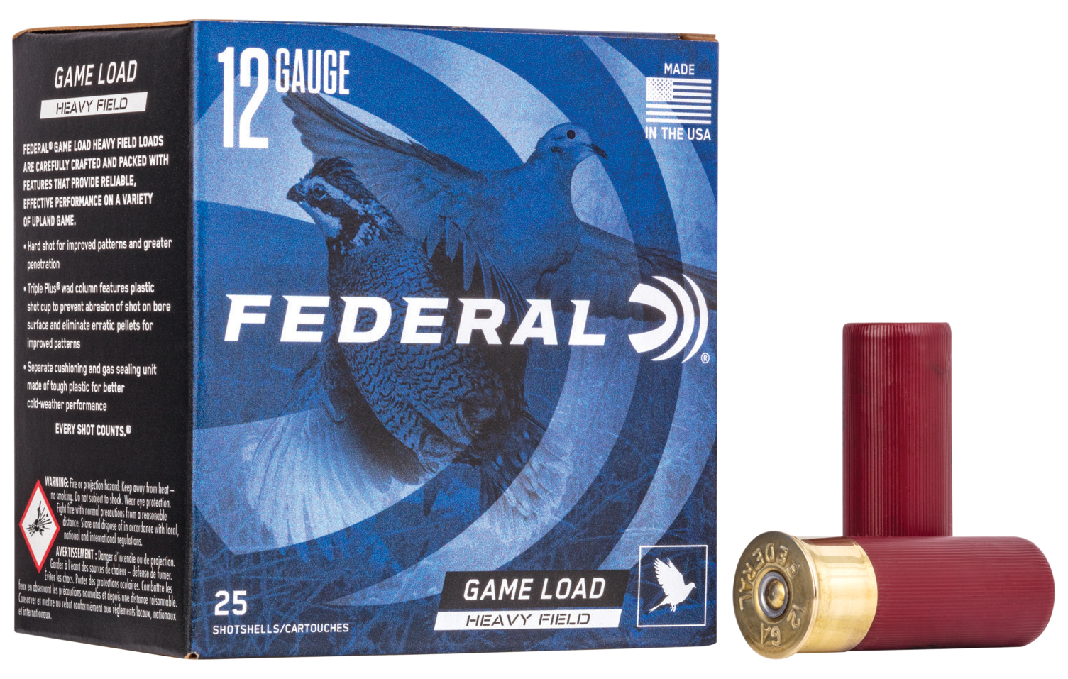Federal H1236 Game-Shok Heavy Field 12 Gauge 2.75" 1 1/8 oz 1255 fps 6 Shot 25ea