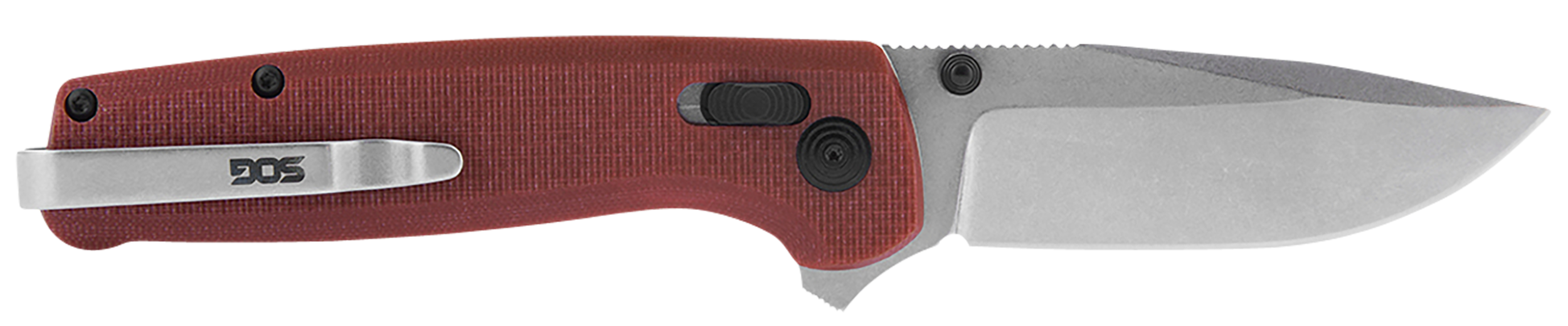 S.O.G SOGTM1023BX Terminus XR 2.95" Folding Clip Point Plain Stonewashed D2 Steel Blade Crimson Textured G10 Handle Features Box Packaging Includes Pocket Clip