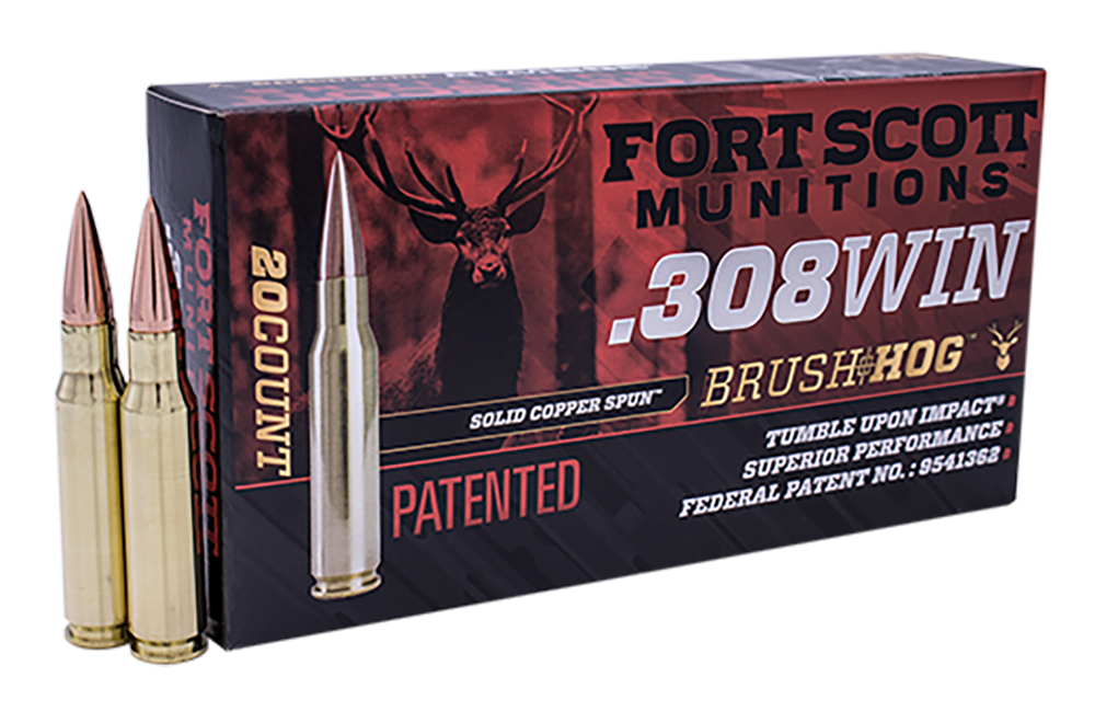 Fort Scott Munitions 308168SCV Tumble Upon Impact (TUI) Brush Hog 308 Win 168 gr Solid Copper Spun (SCS) 20 Per Box/ 10 Cs