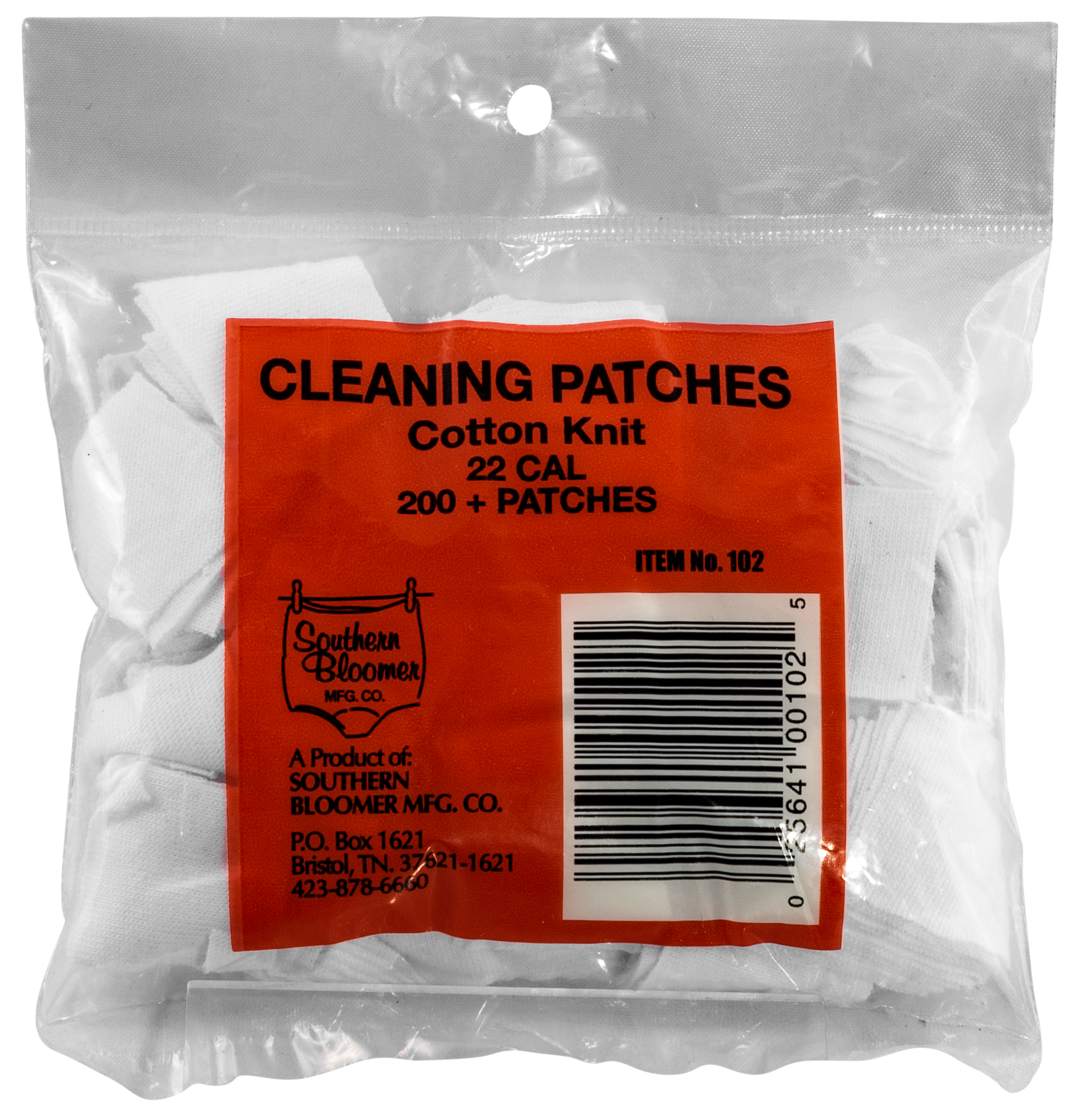 Southern Bloomer 102 Cleaning Patches .22 Cal Cotton 200 Per Pack