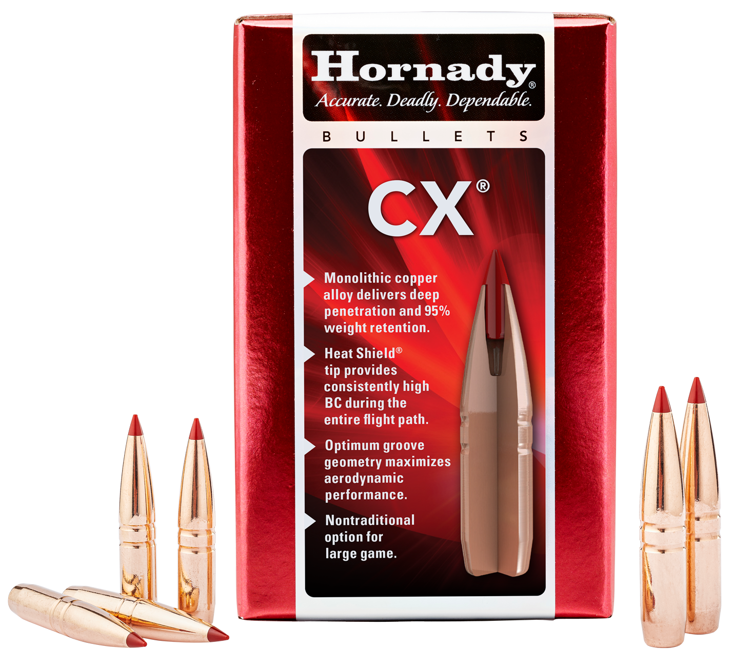 Hornady 332704 CX Hunting 338 Cal 185 gr Copper Solid