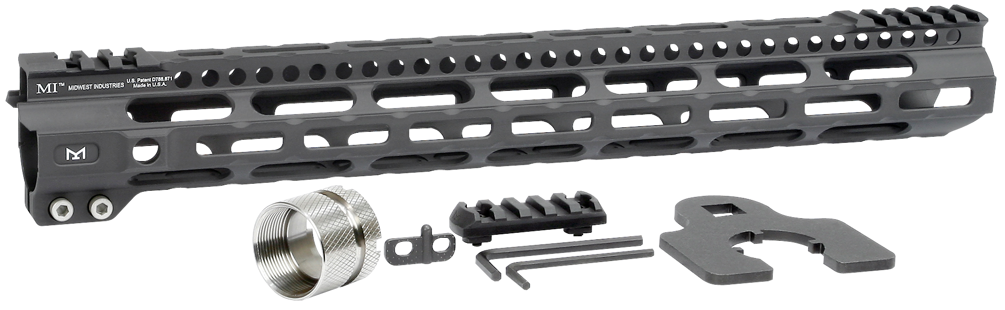 Midwest Industries MIULW14 UltralightAR-15 Black Hardcoat Anodized Aluminum/Polymer 14" Picatinny/M-LOK