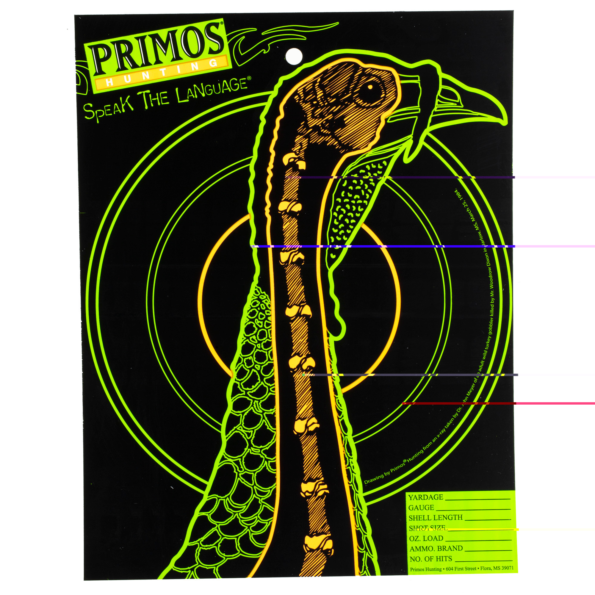 Primos 6042 VisiShotTurkey Hanging Paper Shotgun Multi-Color Impact Enhancement Yes Yes 10 Pack