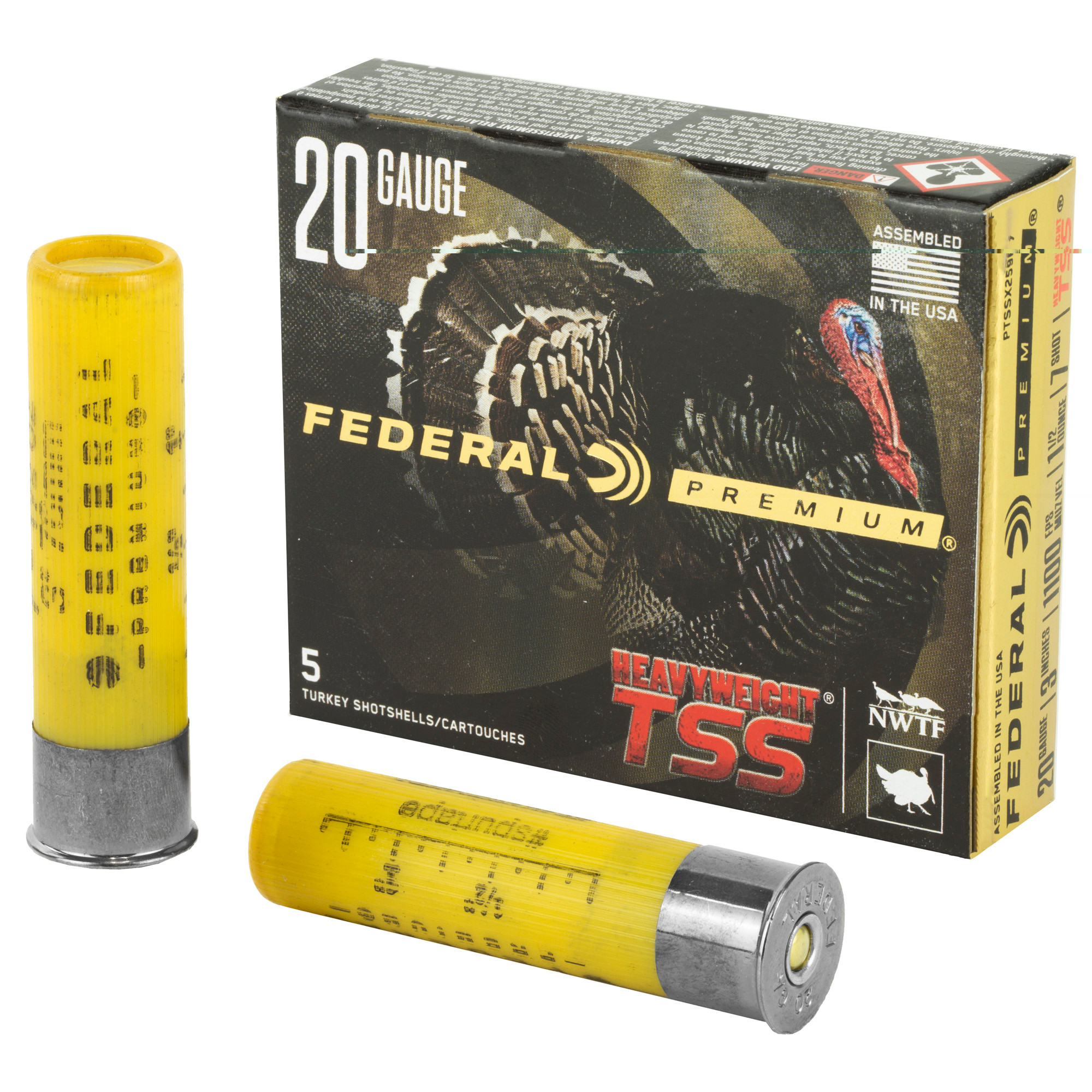Federal PTSSX259F7 Premium Turkey Heavyweight TSS 20 Gauge 3" 1 1/2 oz 1100 fps Tungsten 7 Shot 5 Bx/50 Cs