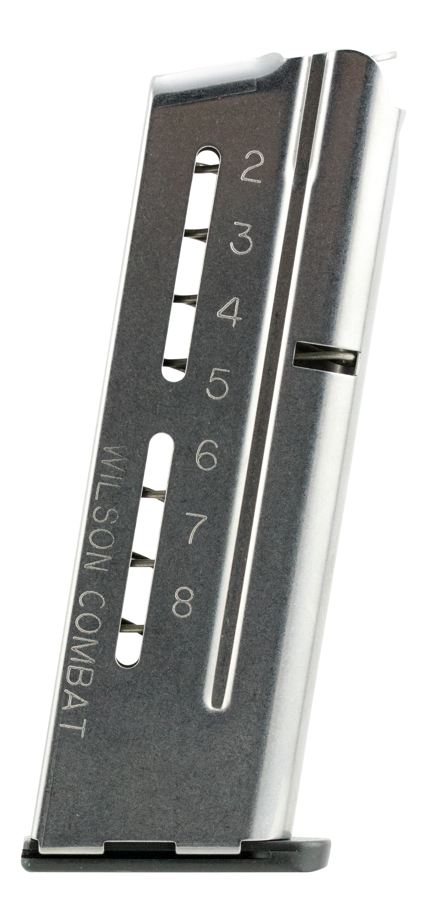 Wilson Combat Elite Tactical Magazine ETM with Low Profile Steel Base Pad 1911 Officer 9mm Luger 8-Round Stainless Steel
