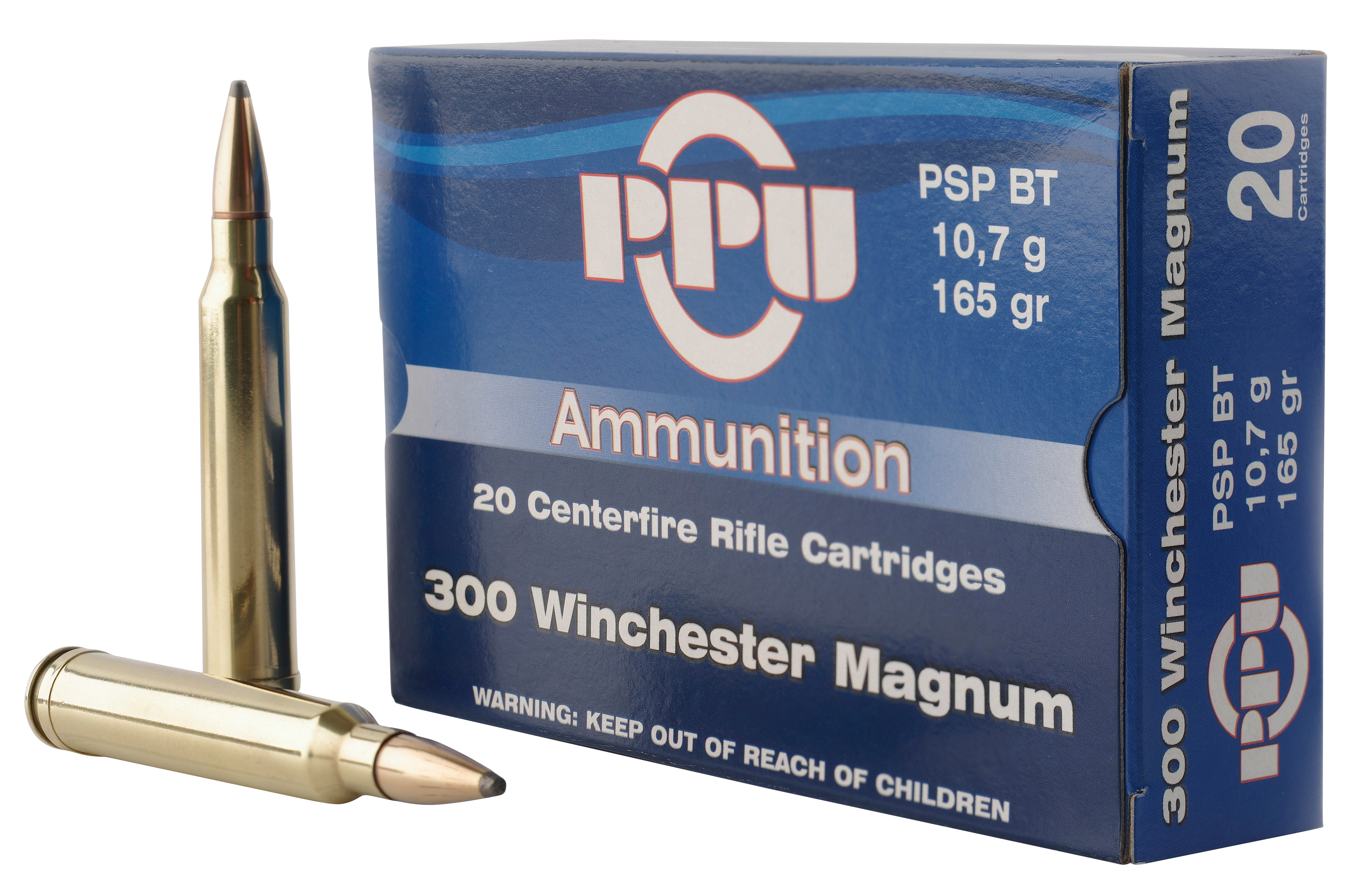 Prvi Partizan Ammunition 300 Winchester Magnum 165 Grain Pointed Soft Point Boat Tail 20RD