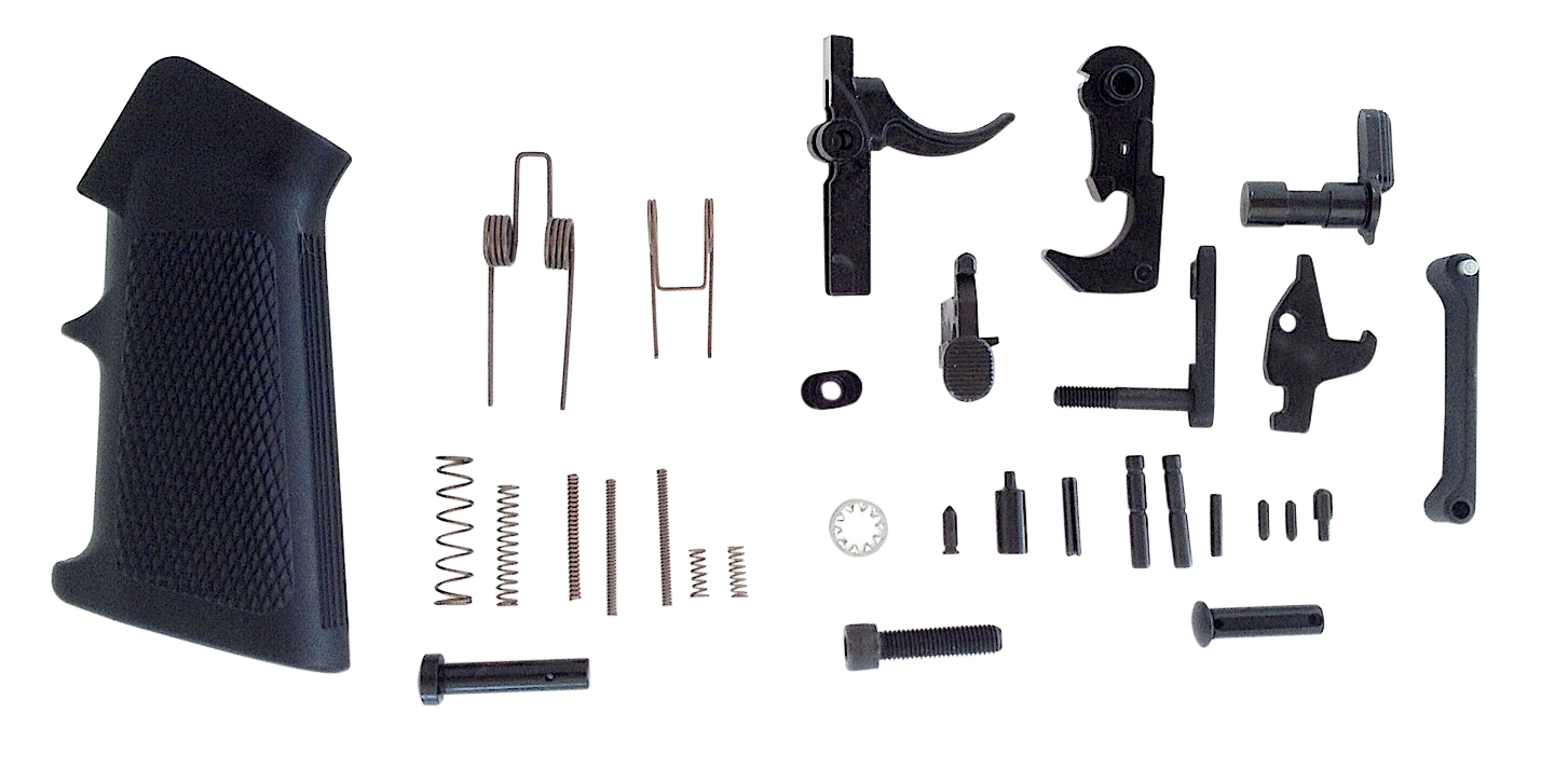 LBE Unlimited AR15LPKT Complete Lower Parts Kitw/Pistol Grip & Trigger Guard AR-15 Black