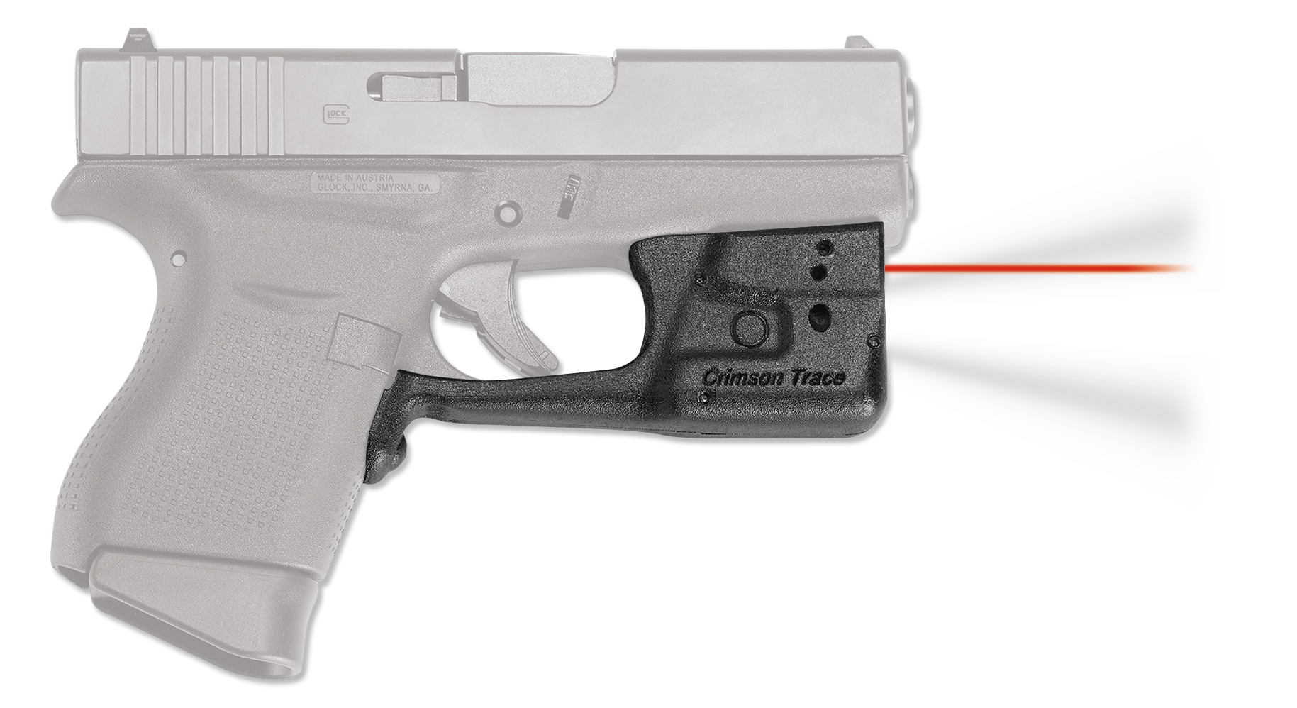 Crimson Trace LL803 Laserguard Pro5mW Red Laser 633nM Wavelength & 50 ft Range with 150 Lumens White LED Light Black Finish for Glock 43, 42, 48, 43X (Except Railed Variants)