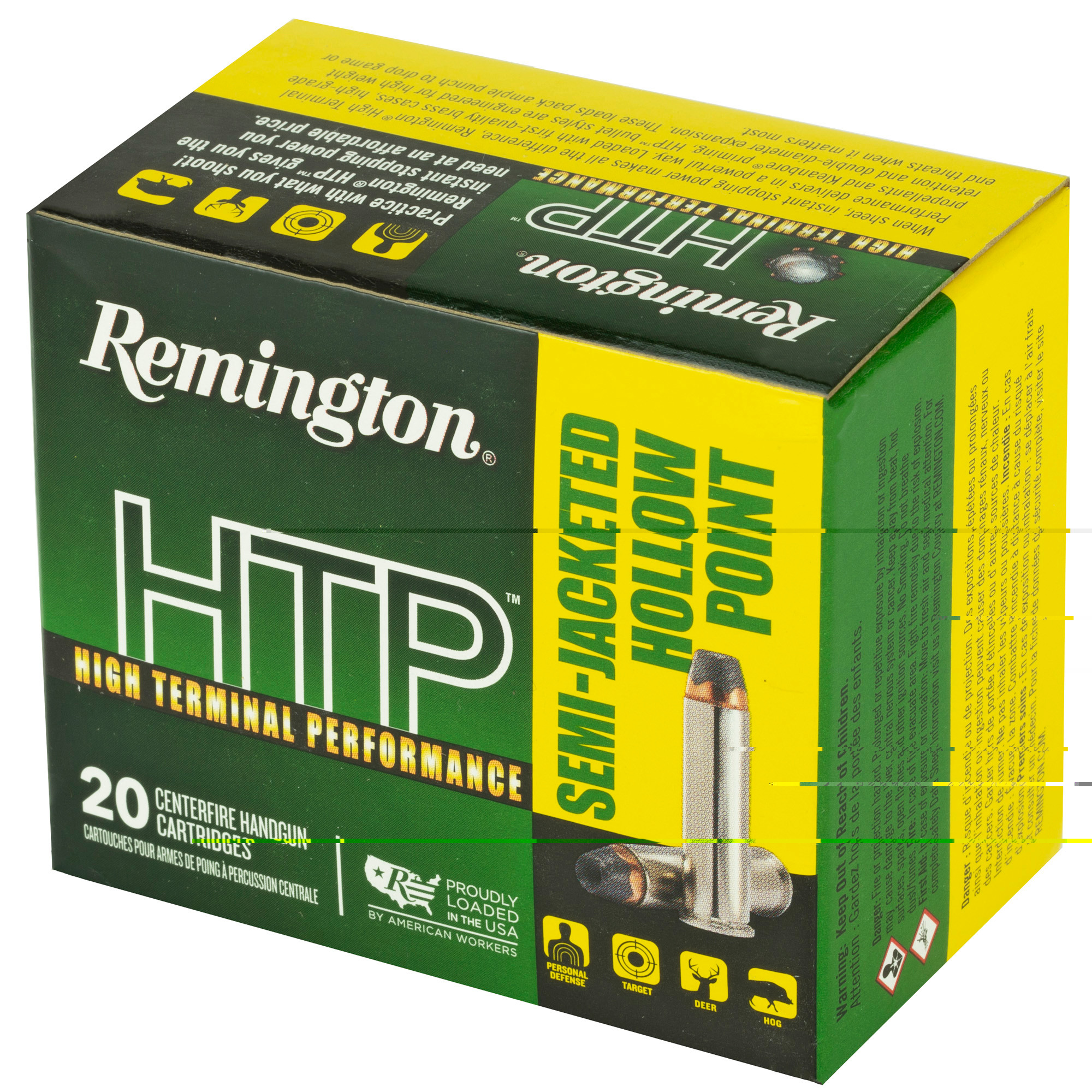 Remington High Terminal Performance (HTP) Ammunition 357 Magnum 158 Grain Semi-Jacketed Hollow Point