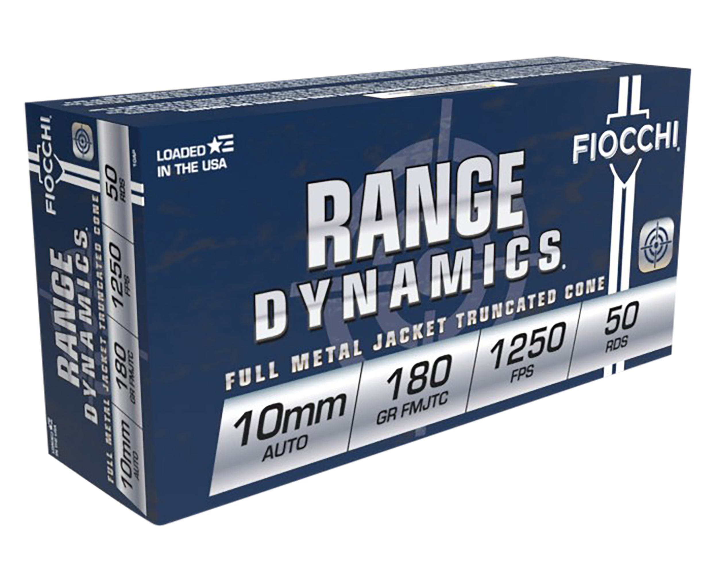 Fiocchi 10AP Range Dynamics Pistol 10mm Auto 180 gr Full Metal Jacket Truncated-Cone (TCFMJ) 50rd Bx