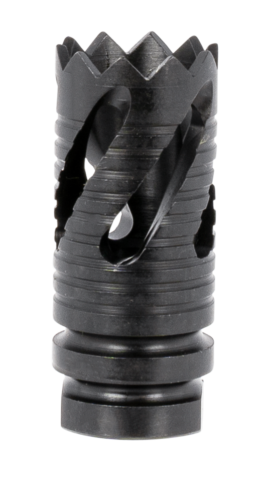 TacFire MZ10219MM Thread Crown Muzzle Brake Black Oxide Steel with 1/2"-36 tpi Threads, 2.05" OAL & 0.87" Diameter for 9mm Luger AR-Platform