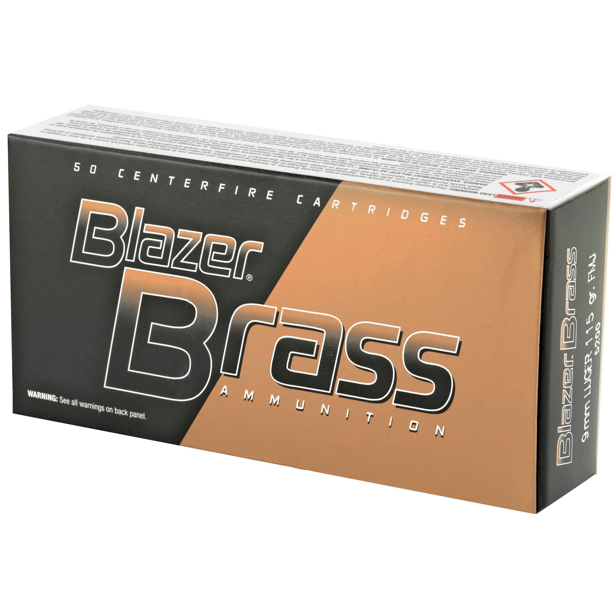 CCI 5200 Blazer Brass Handgun 9mm Luger 115 gr FMJ50rd Bx