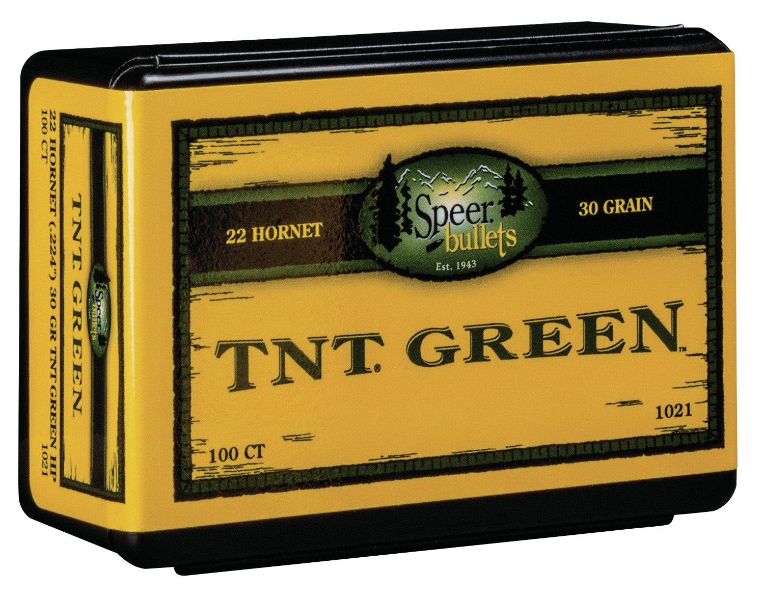 Speer TNT Varmint Green Bullets 22 Caliber (224 Diameter) 30 Grain Jacketed Hollow Point Box of 100