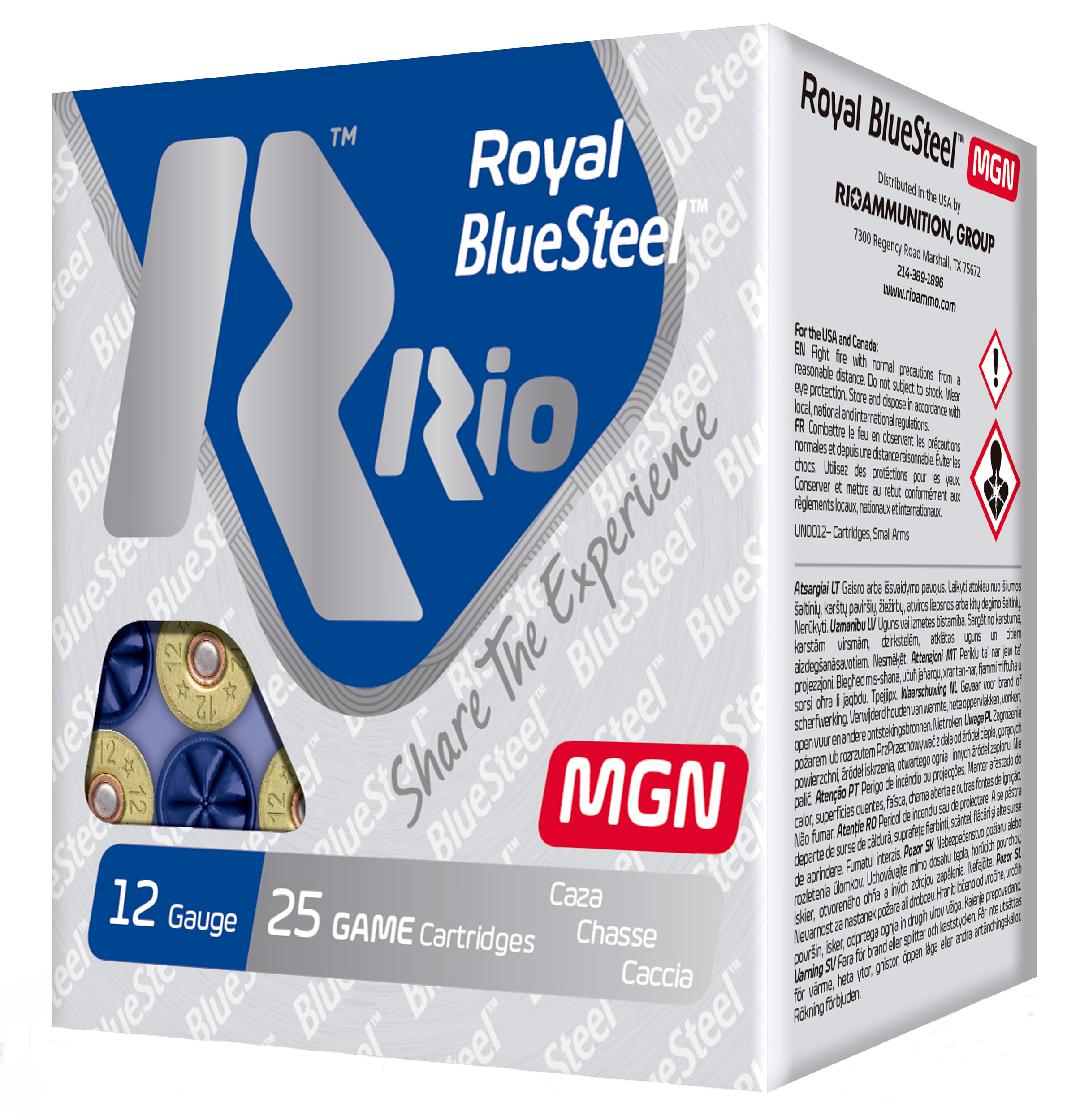 Rio Royal BlueSteel Magnum 12 Gauge 4 Shot 25rd Ammo 3" Shell Length 1 1/4 oz Shot Weight 10 Boxes Per Case