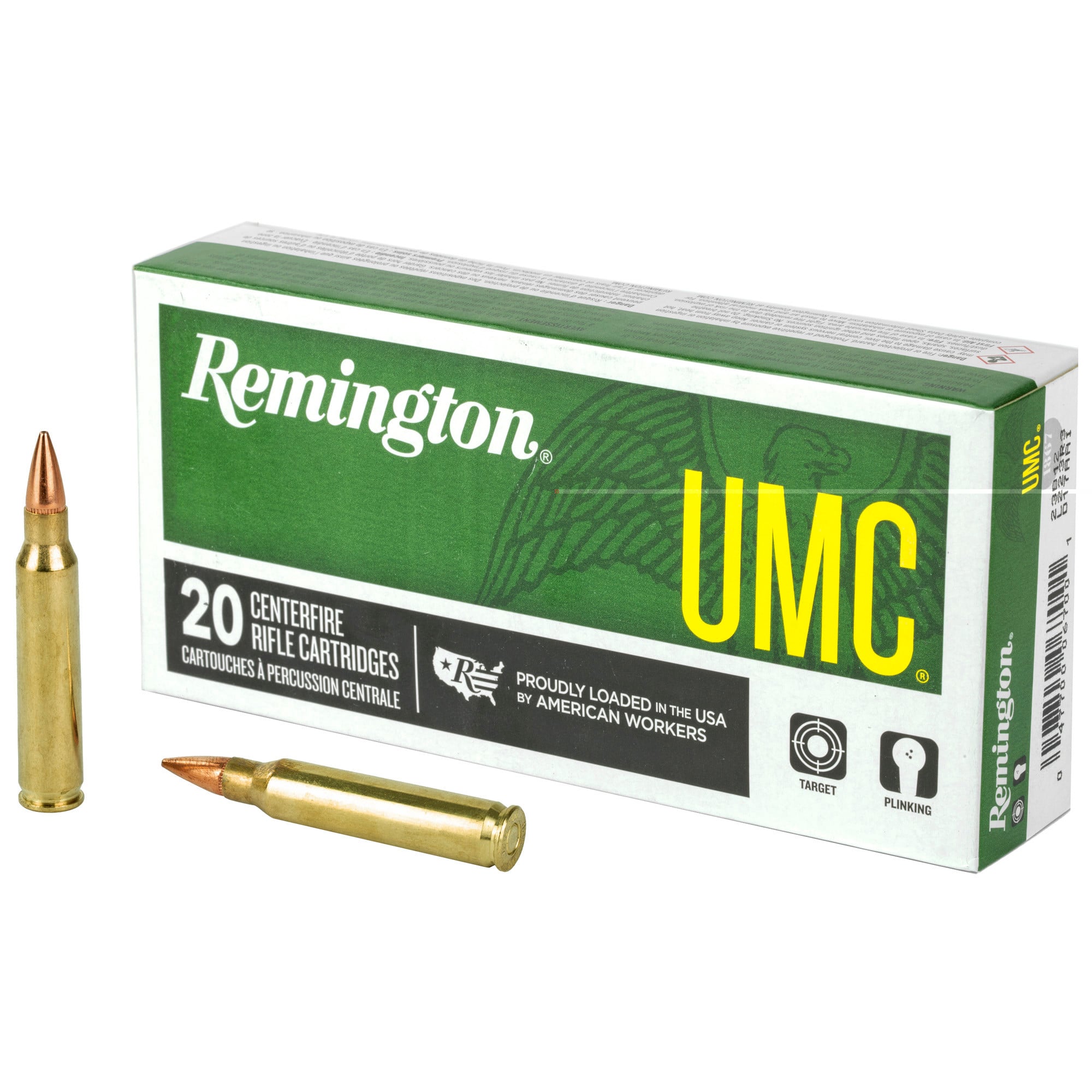 Remington Ammunition 23812 UMC Target 223 Rem 50 gr Jacketed Hollow Point (JHP) 20 Per Box/ 10 Cs