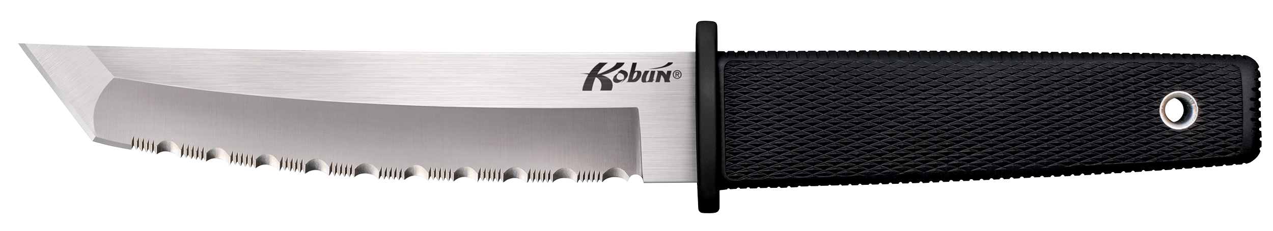 Cold Steel CS17TS Kobun5.50" Fixed Tanto Serrated AUS-8A SS Blade/Black Checkered Kray-Ex Handle Includes Sheath