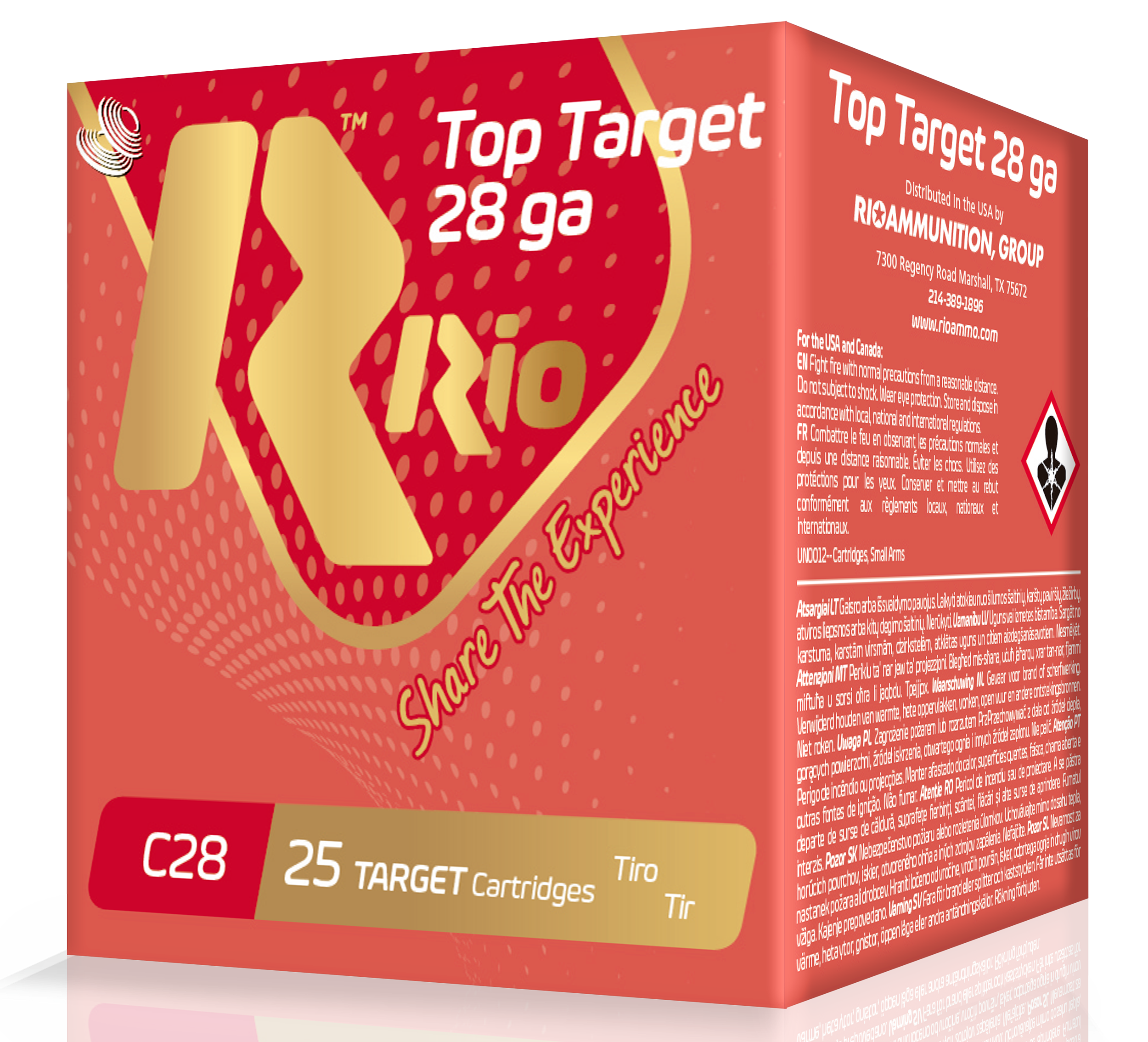 Rio Ammunition STV2875 Top Target Field Load 28 Gauge 2.75" 3/4 oz 7.5 Shot 25 Per Box/ 10 Cs