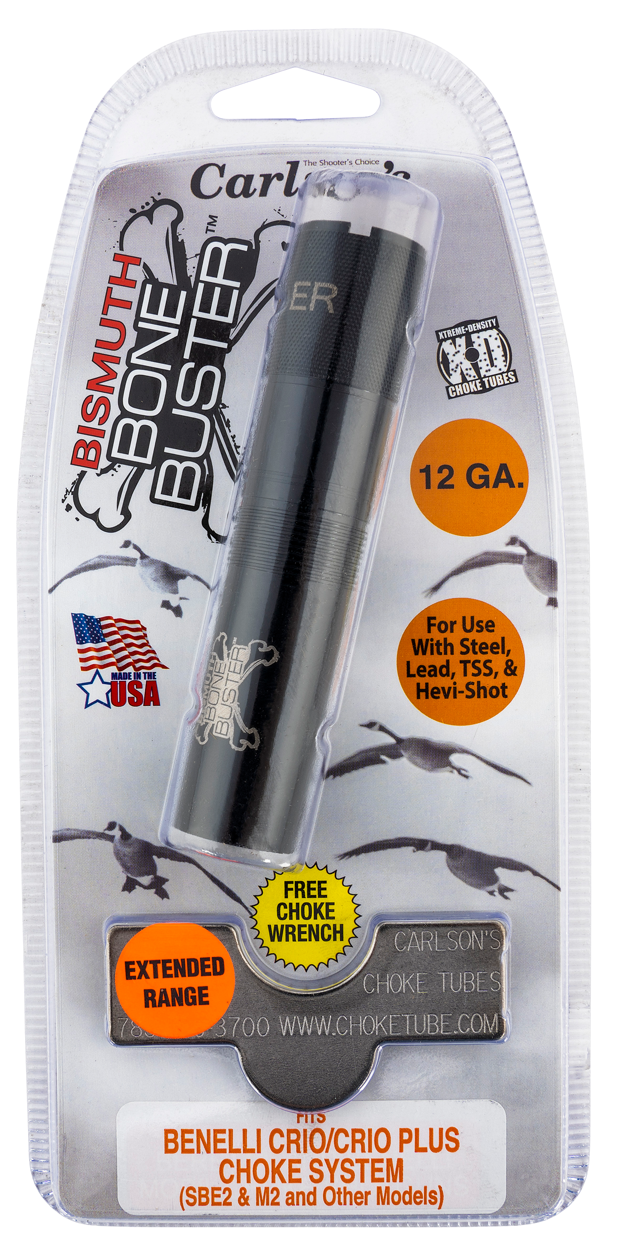 Carlson's Choke Tubes 09203 Bismuth Bone Buster Benelli Crio/Crio Plus 12 Gauge Extended Range 17-4 Stainless Steel