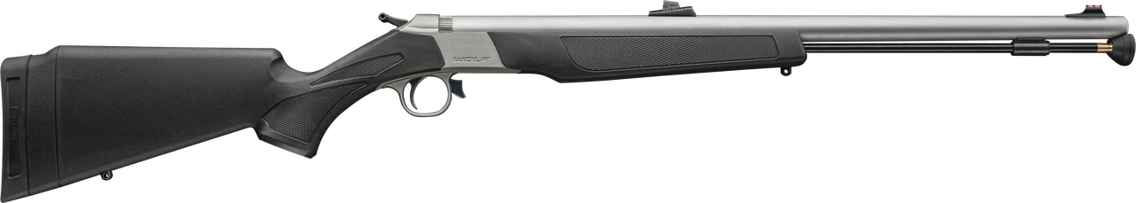 CVA PR2117S Wolf V2 50 Cal 209 Primer 24" Matte Stainless Barrel/Rec Black Synthetic Stock Fiber Optic Sights