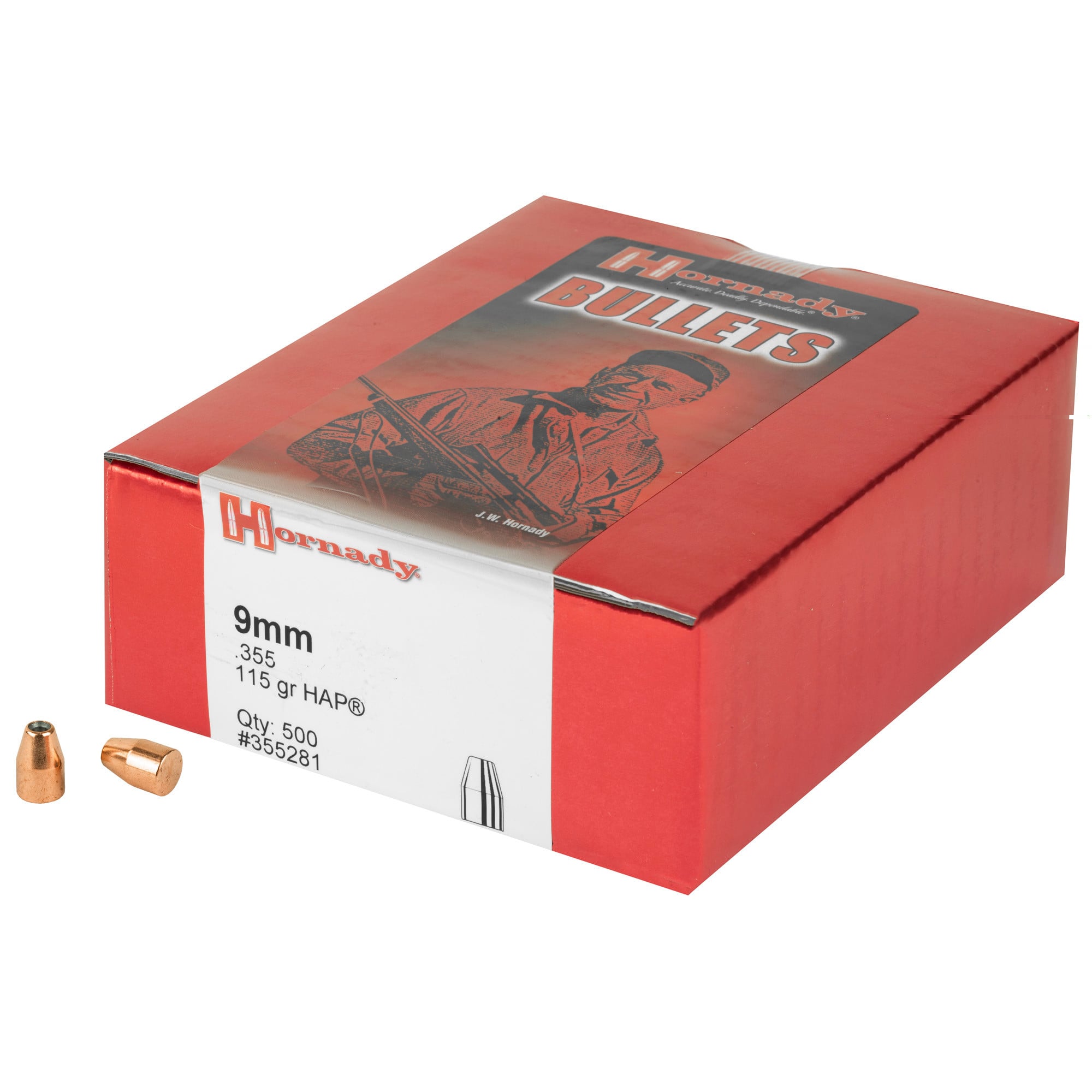 Hornady 355281 HAP 9mm .355 115 GR Hollow Point 500 Box